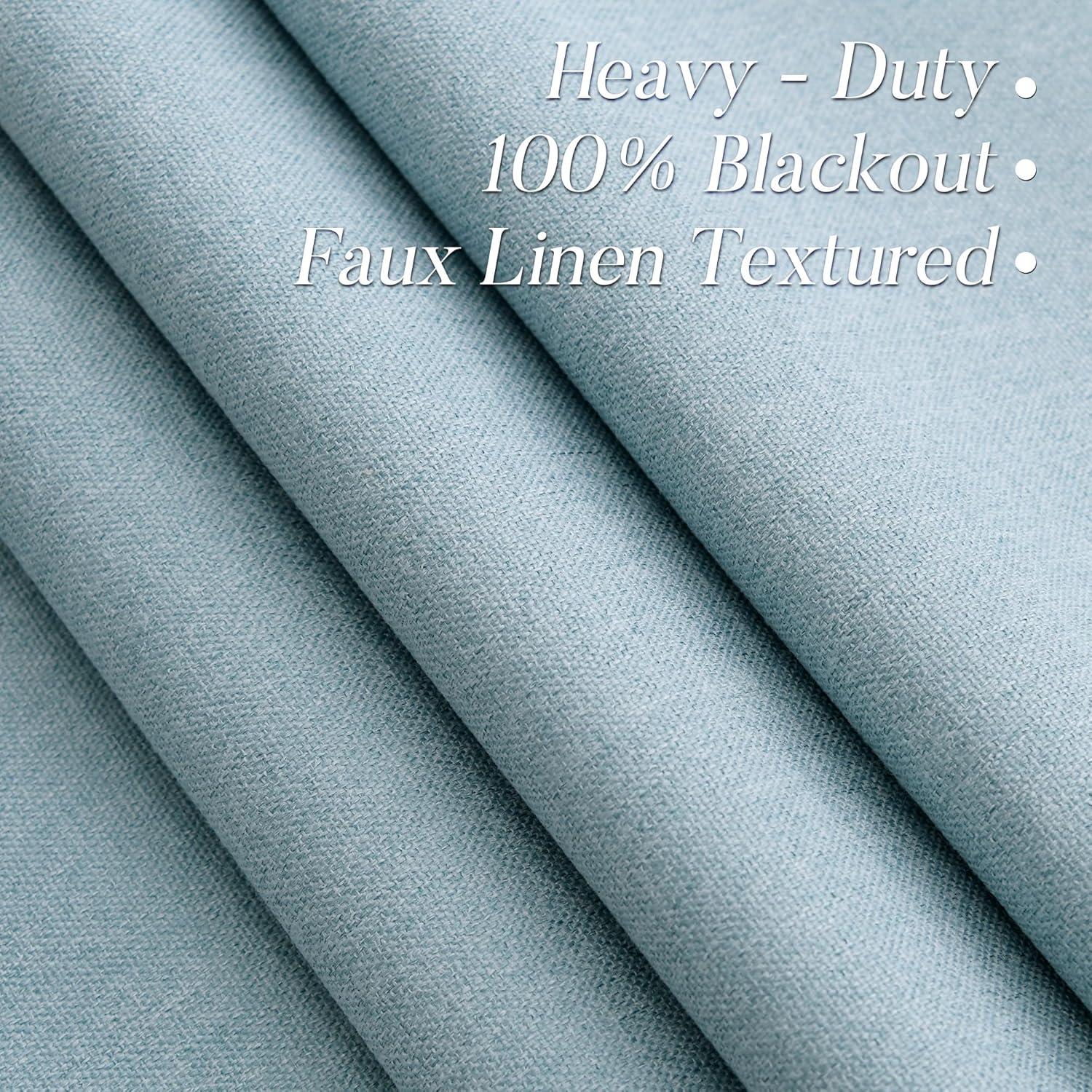 Cortinas Blackout ECIKMPIS Aqua Azul 132x213 cm 2 Piezas