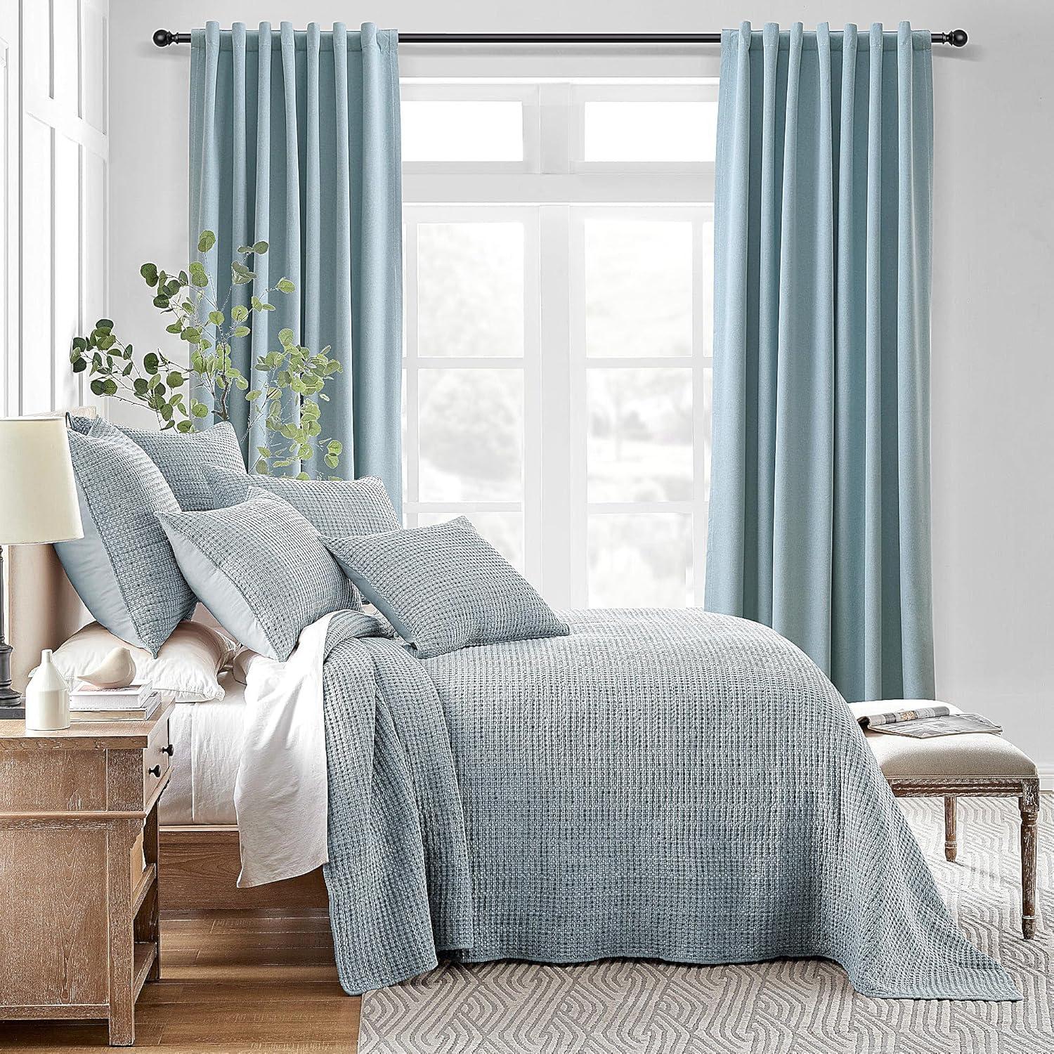 Cortinas Blackout ECIKMPIS Aqua Azul 132x213 cm 2 Piezas