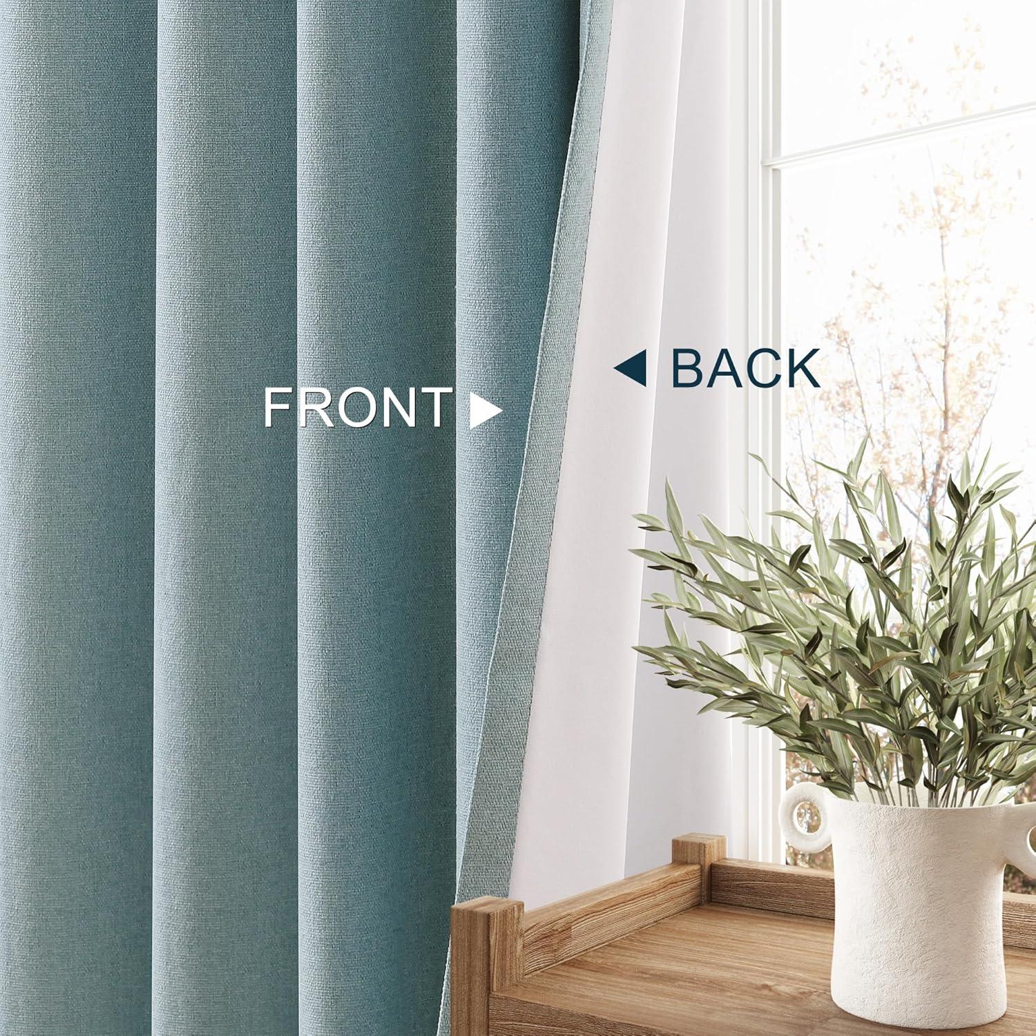 Cortinas Blackout ECIKMPIS Aqua Azul 132x213 cm 2 Piezas