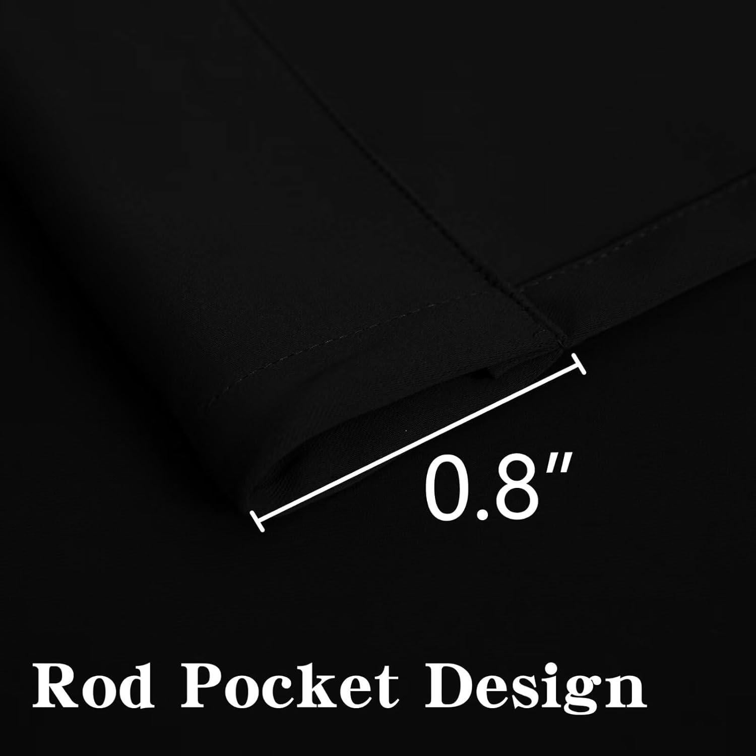 Cortinas Opacas RainCharm 52x84 Pulgadas, 2 Paneles Negros