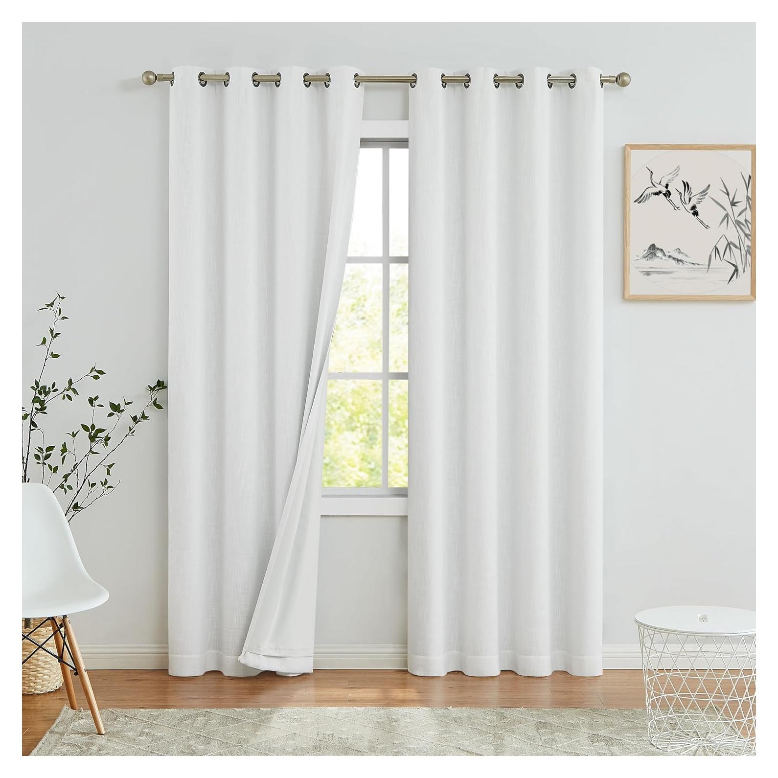 Cortinas Blackout Central Park 50x84" 2 Paneles Blanco Crema