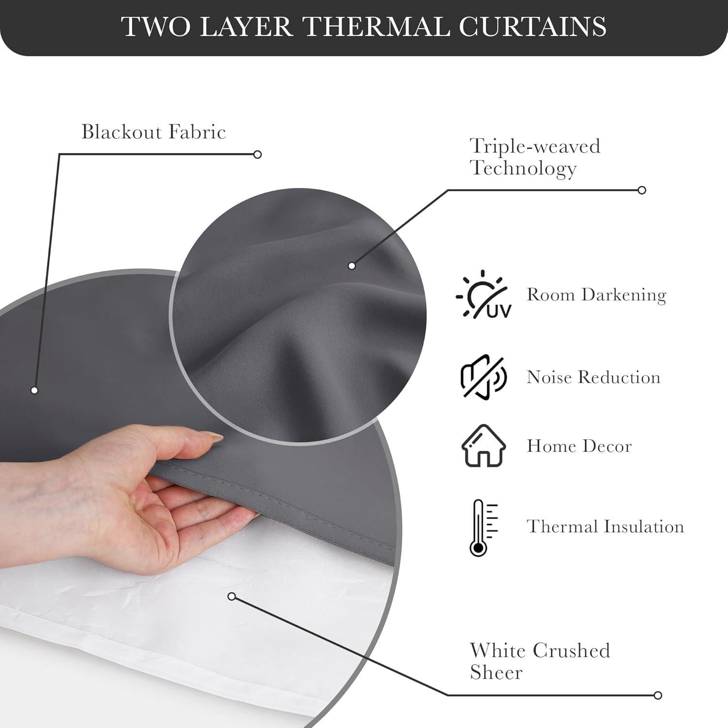 Cortinas Blackout PONY DANCE 132x160 cm Gris - 2 Paneles