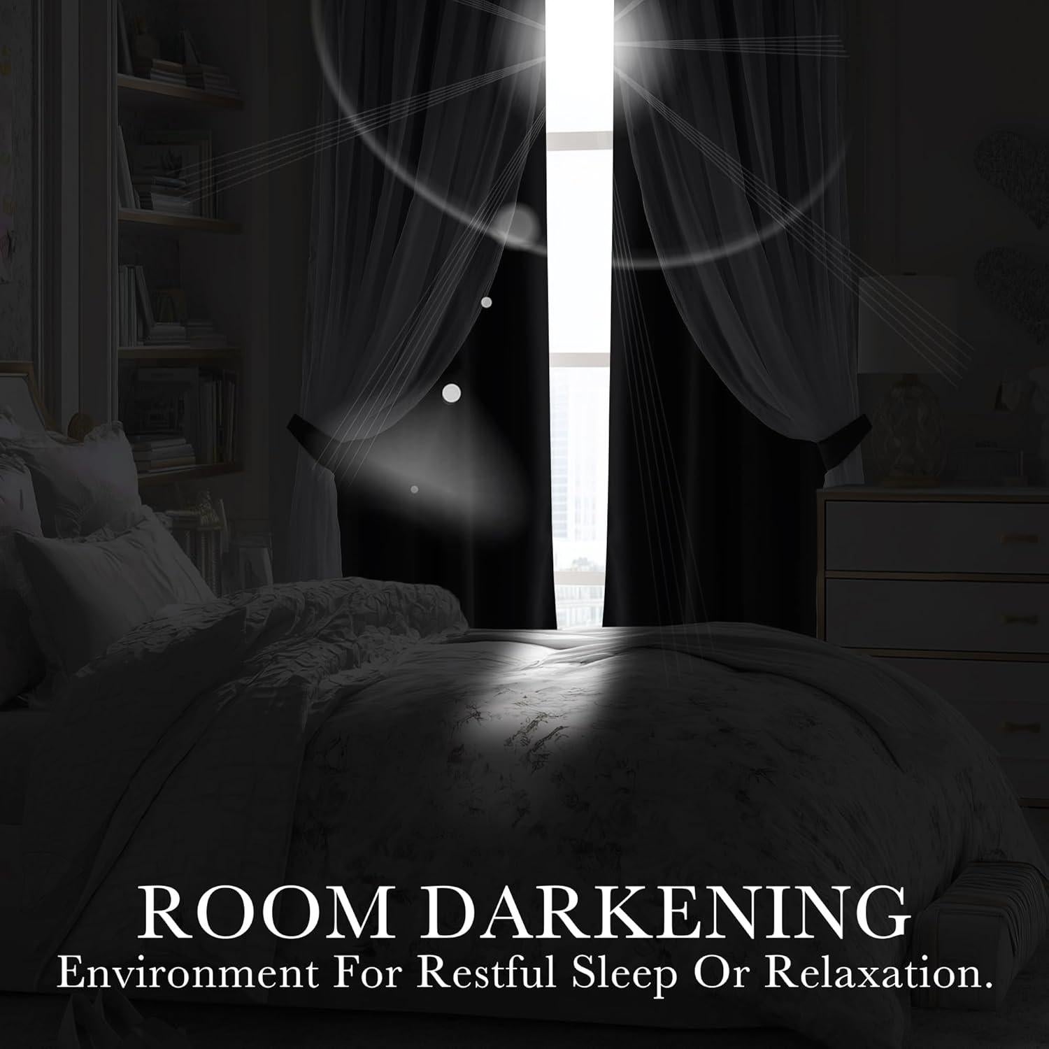 Cortinas Blackout PONY DANCE 132x160 cm Gris - 2 Paneles