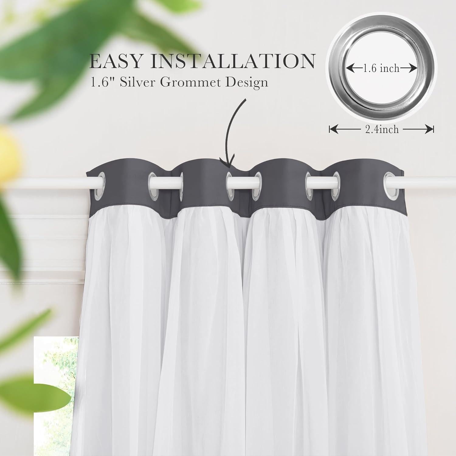 Cortinas Blackout PONY DANCE 132x160 cm Gris - 2 Paneles