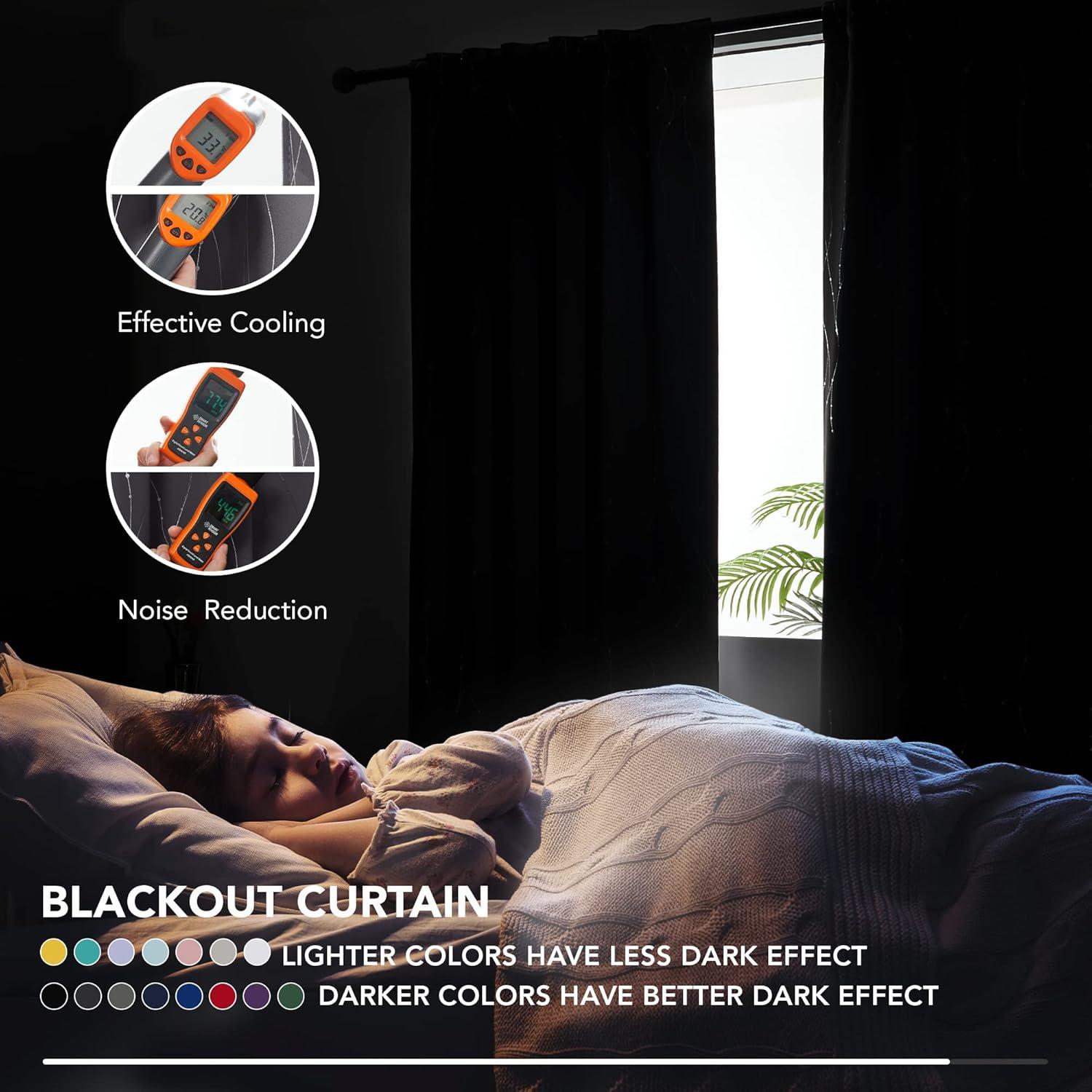 Cortinas Opacas Deconovo 132x214 cm 2 Paneles Gris Oscuro