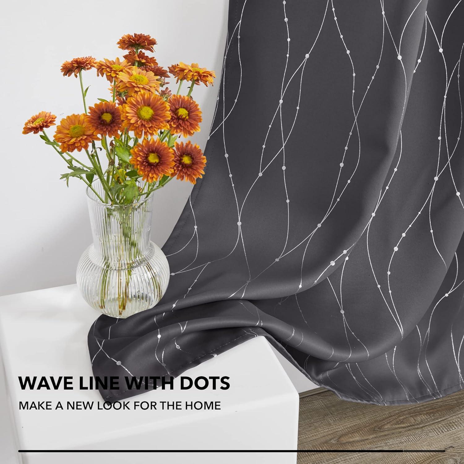 Cortinas Opacas Deconovo 132x214 cm 2 Paneles Gris Oscuro