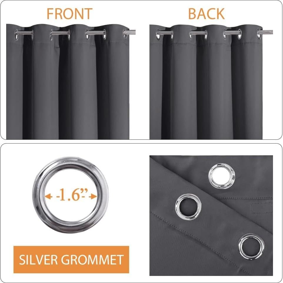 Cortinas Aislantes Acústicas RYB HOME 132x274 cm 2 Paneles Gris