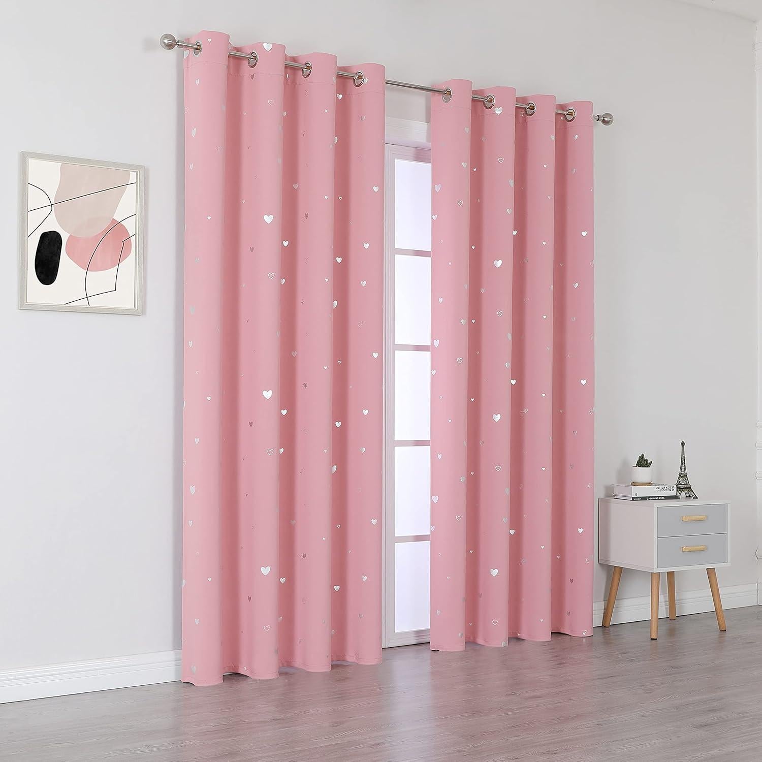 Cortinas Opacas Rosa Bebé SMILE WEAVER 52x63" 2 Paneles