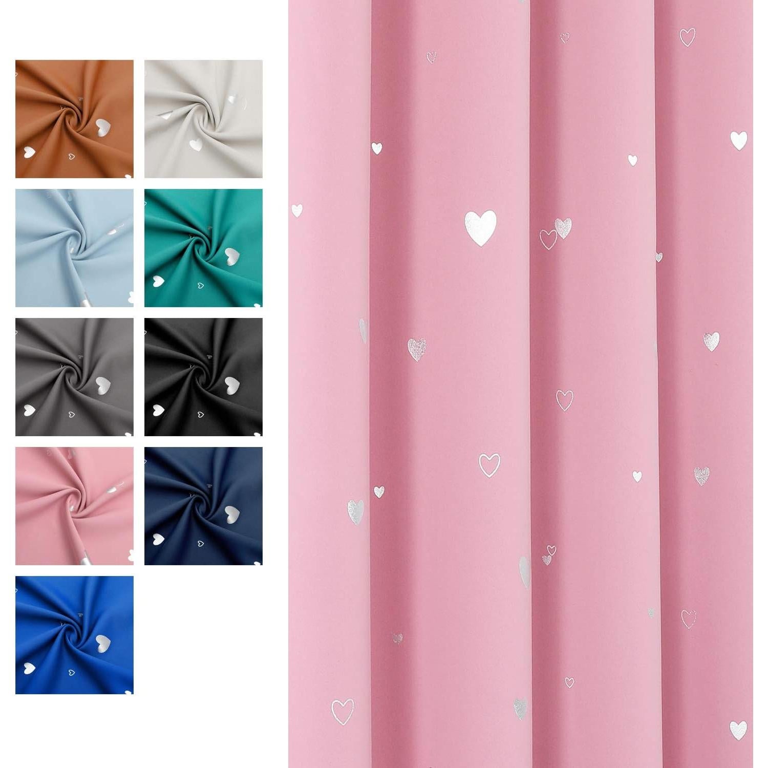 Cortinas Opacas Rosa Bebé SMILE WEAVER 52x63" 2 Paneles