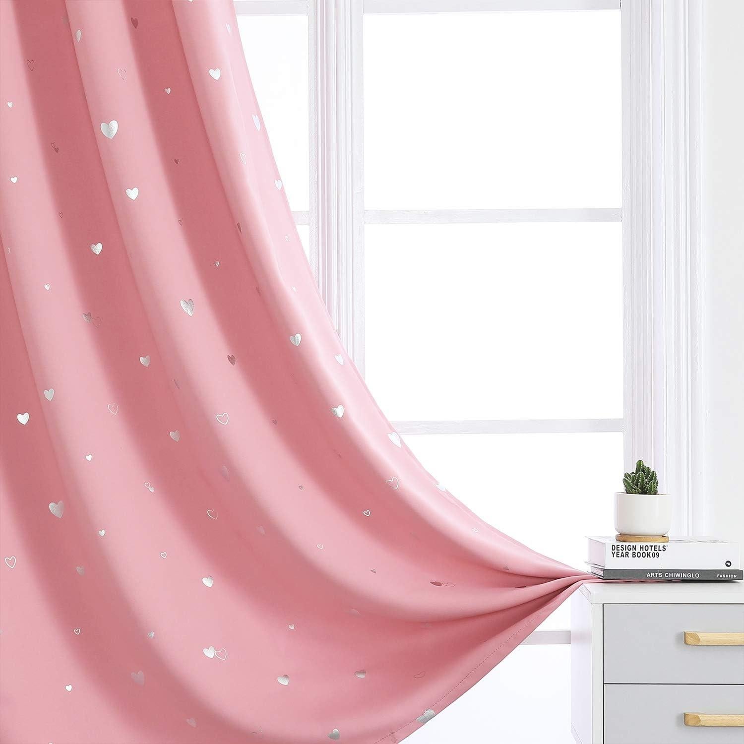 Cortinas Opacas Rosa Bebé SMILE WEAVER 52x63" 2 Paneles