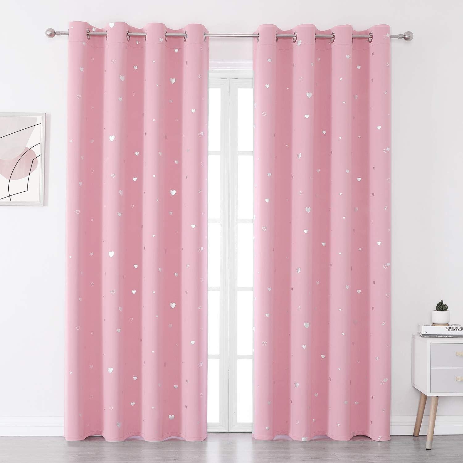 Cortinas Opacas Rosa Bebé SMILE WEAVER 52x63" 2 Paneles