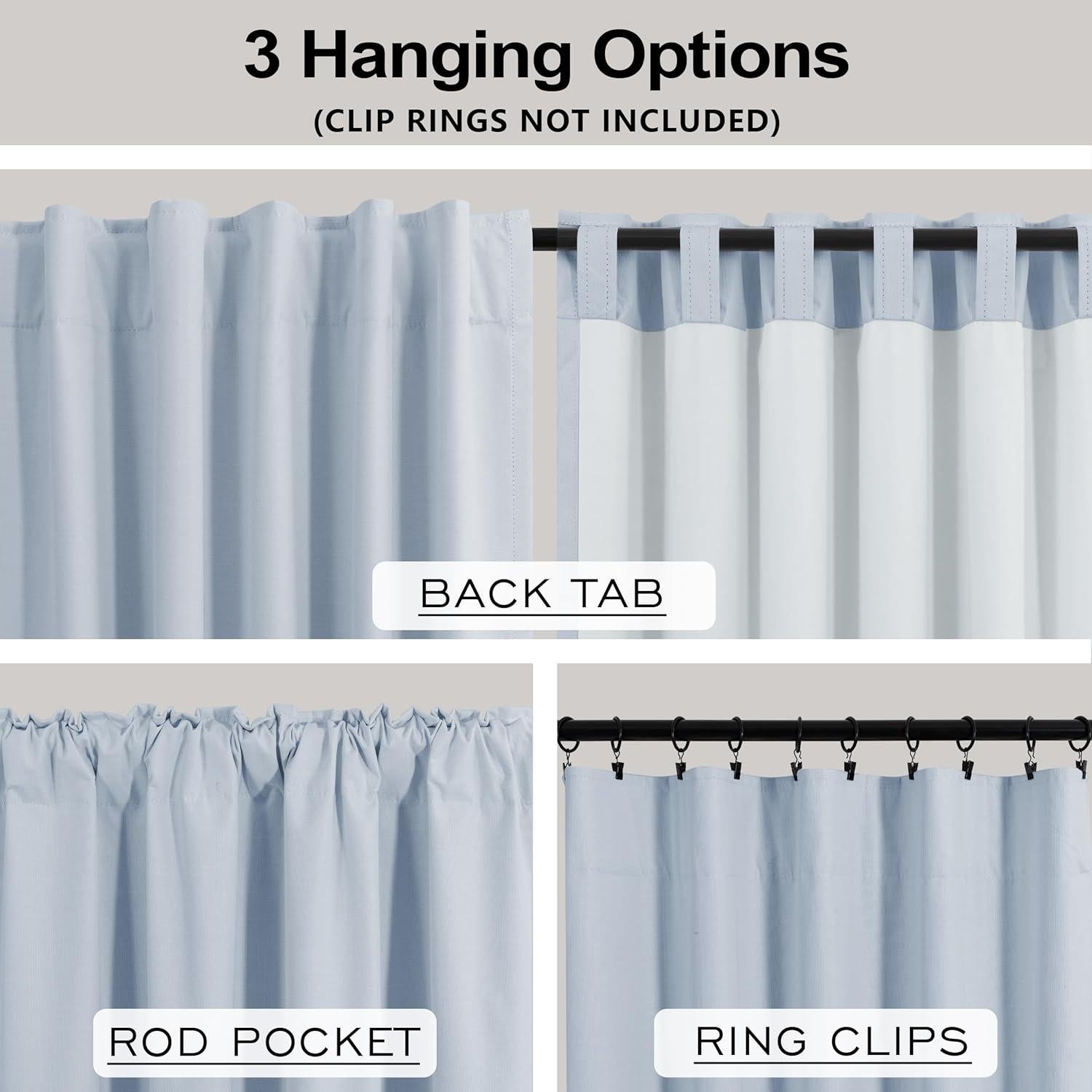 Cortinas Opacas Azul Claro 2 Paneles 106.68x213.36 cm Mrs.Naturall