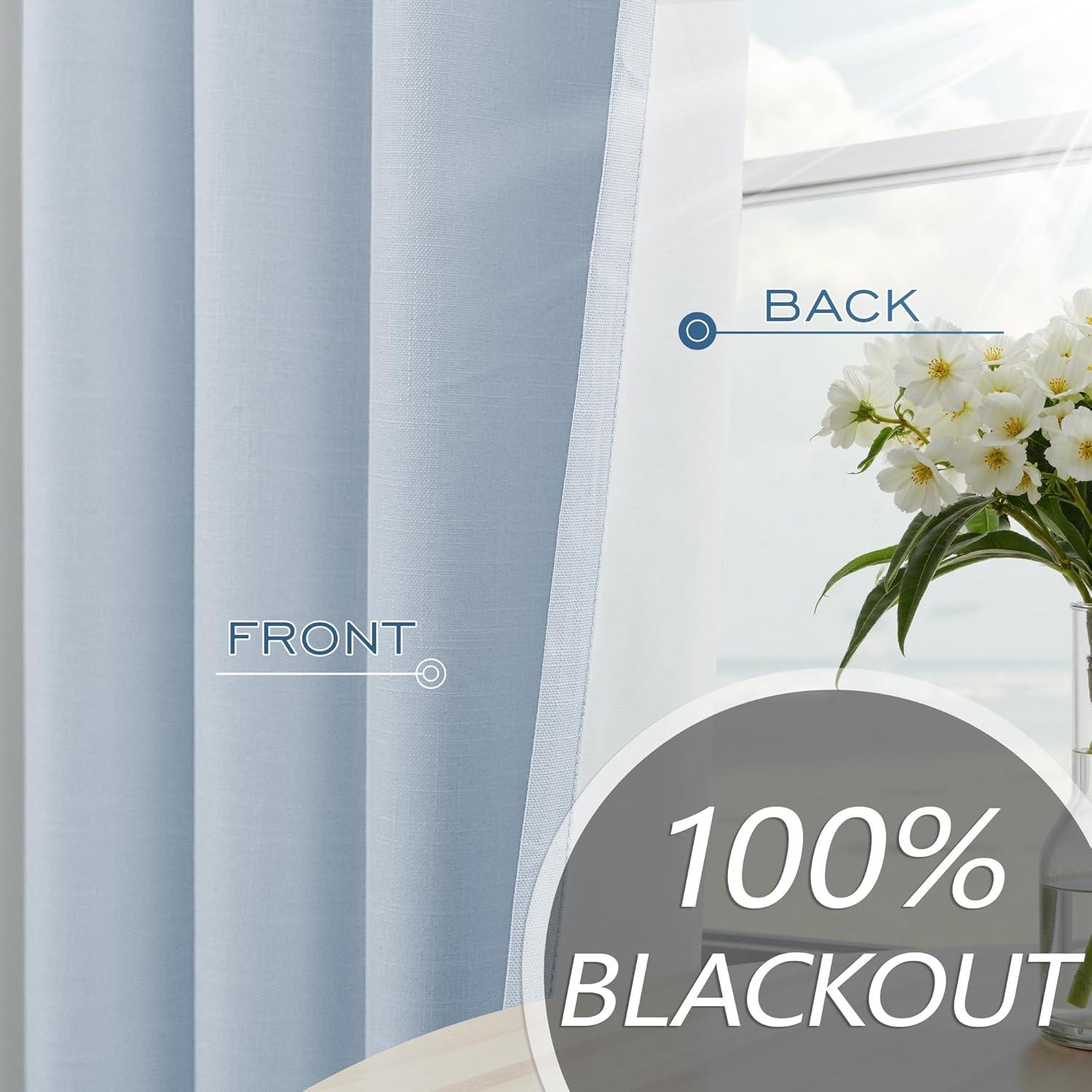 Cortinas Opacas Azul Claro 2 Paneles 106.68x213.36 cm Mrs.Naturall