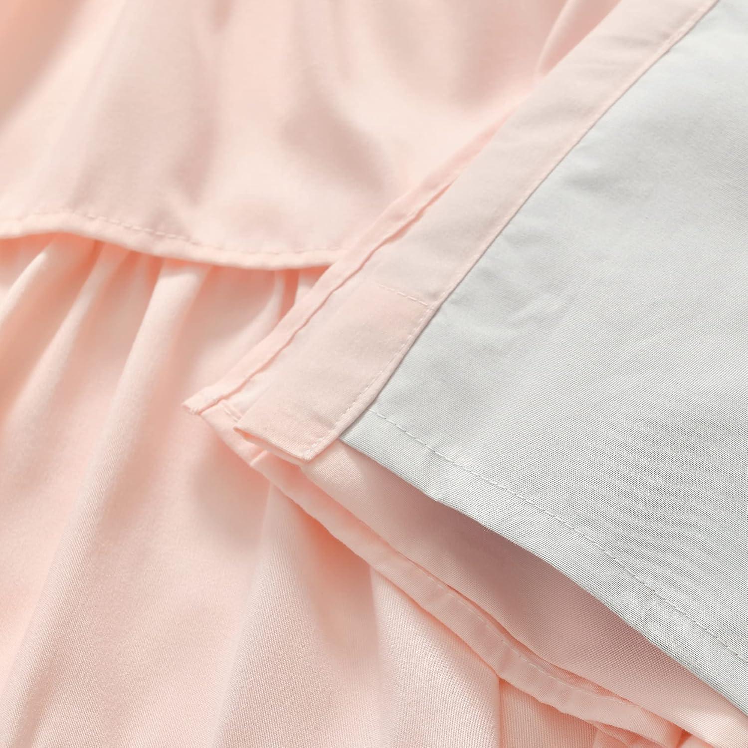 Cortina Blackout Lush Decor Allison Ruffle 100% Forrada 101.6x213.36 cm Blush