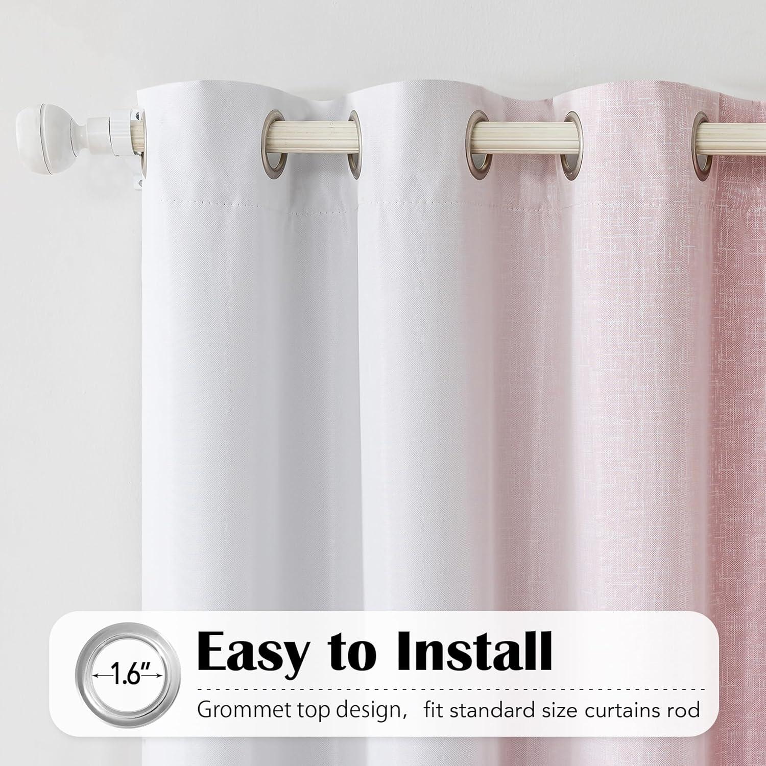 Cortinas Opacas Geomoroccan Ombre Rosa 132x137 cm 2 Paneles