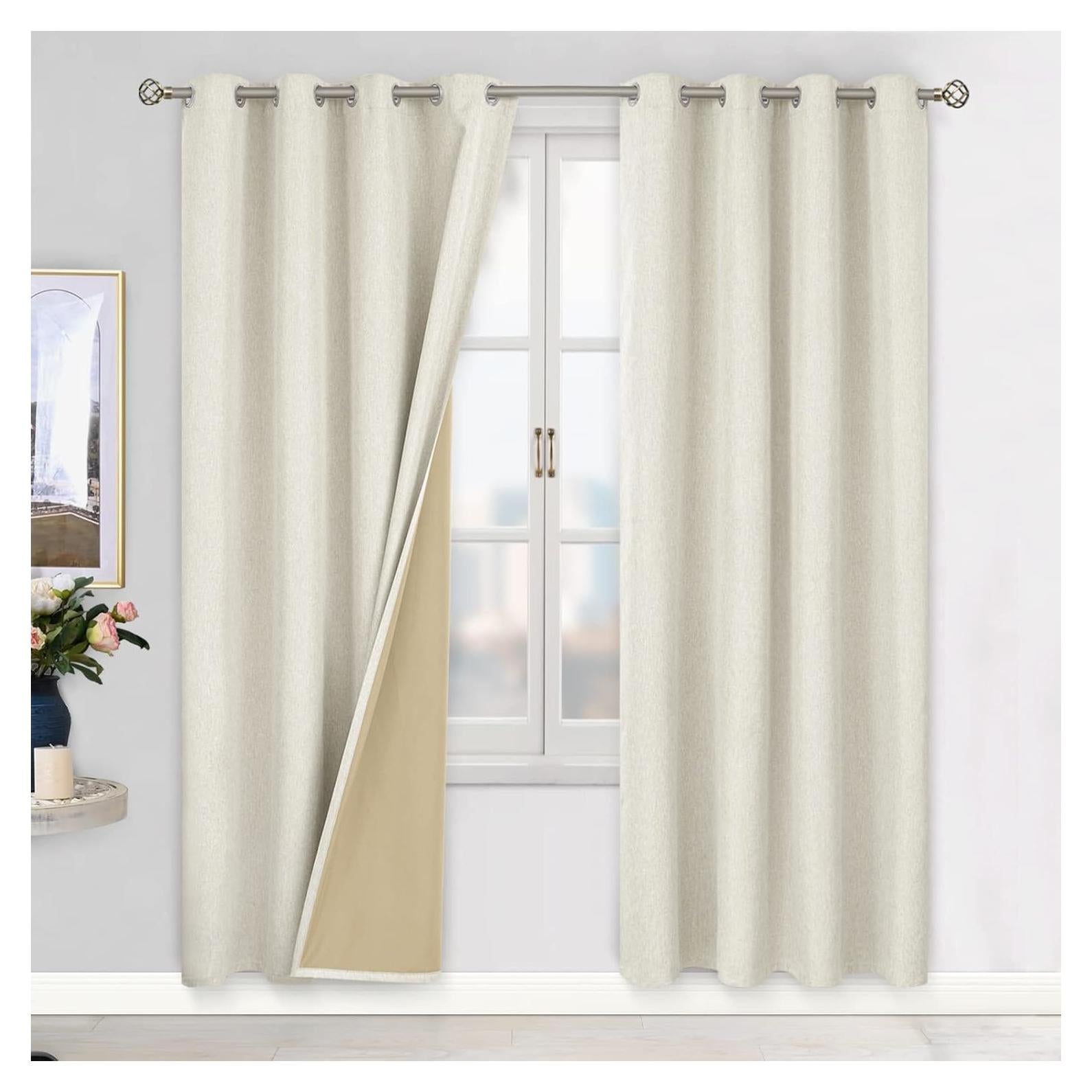 Cortinas Opacas BGment 132x213 cm Avena Juego de 2 Paneles