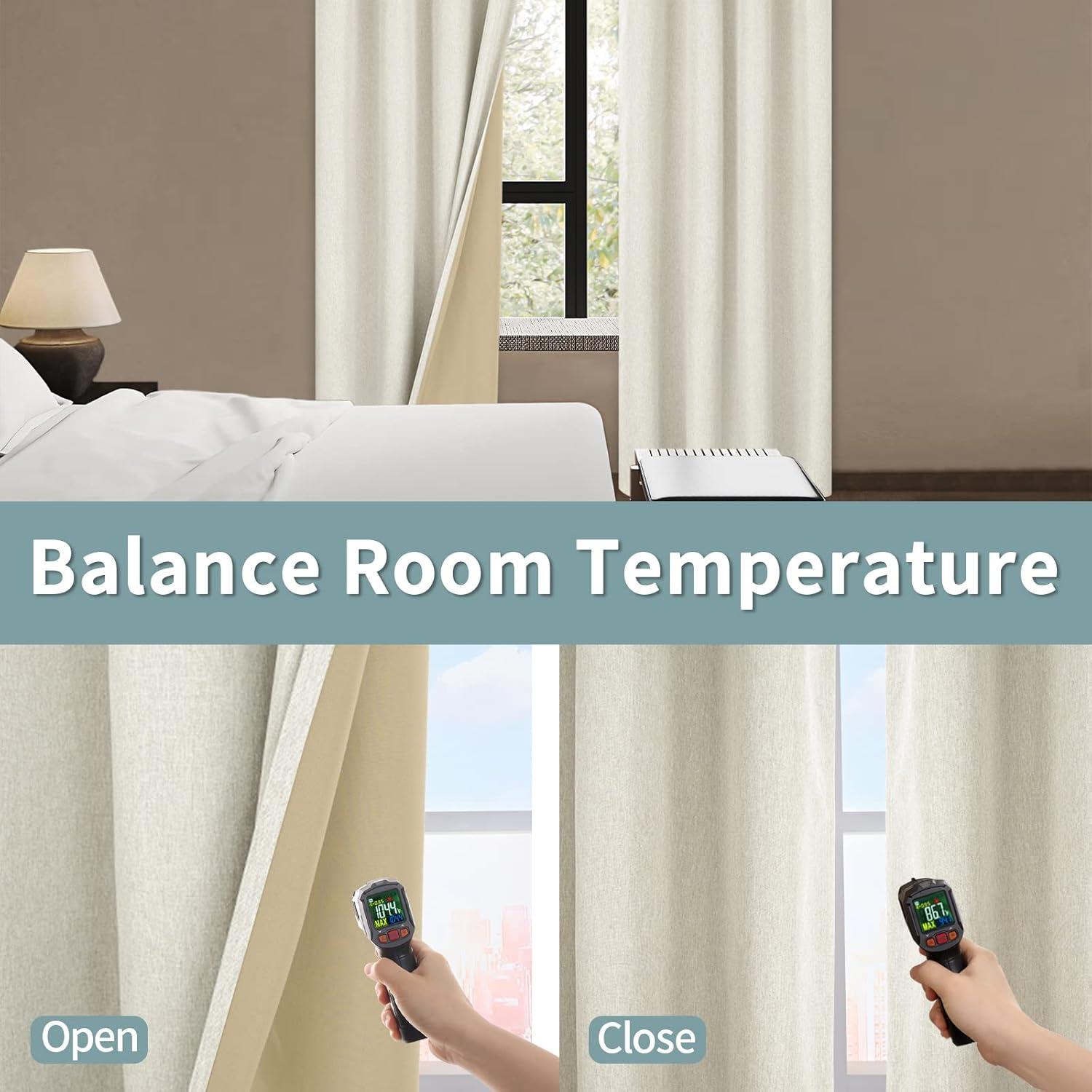 Cortinas Opacas BGment 132x213 cm Avena Juego de 2 Paneles