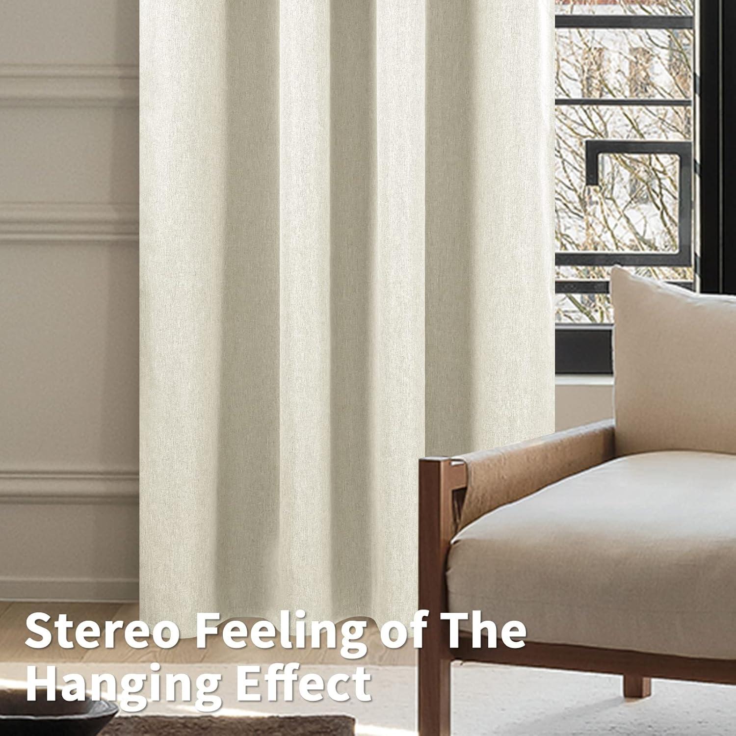 Cortinas Opacas BGment 132x213 cm Avena Juego de 2 Paneles