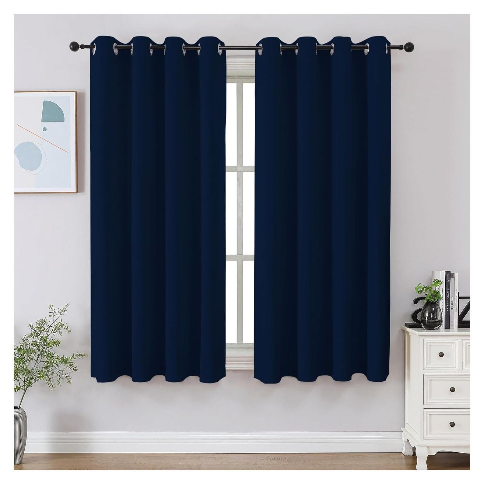 Cortinas Opacas CUCRAF Azul Marino 132x114 cm 2 Paneles
