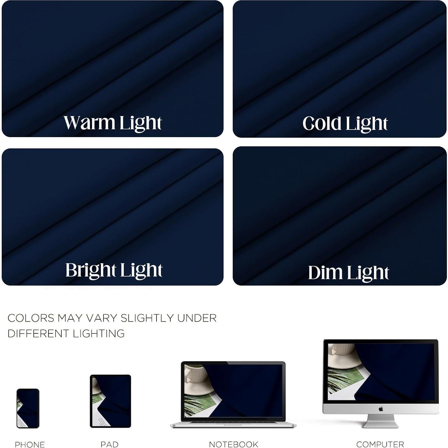 Cortinas Opacas CUCRAF Azul Marino 132x114 cm 2 Paneles