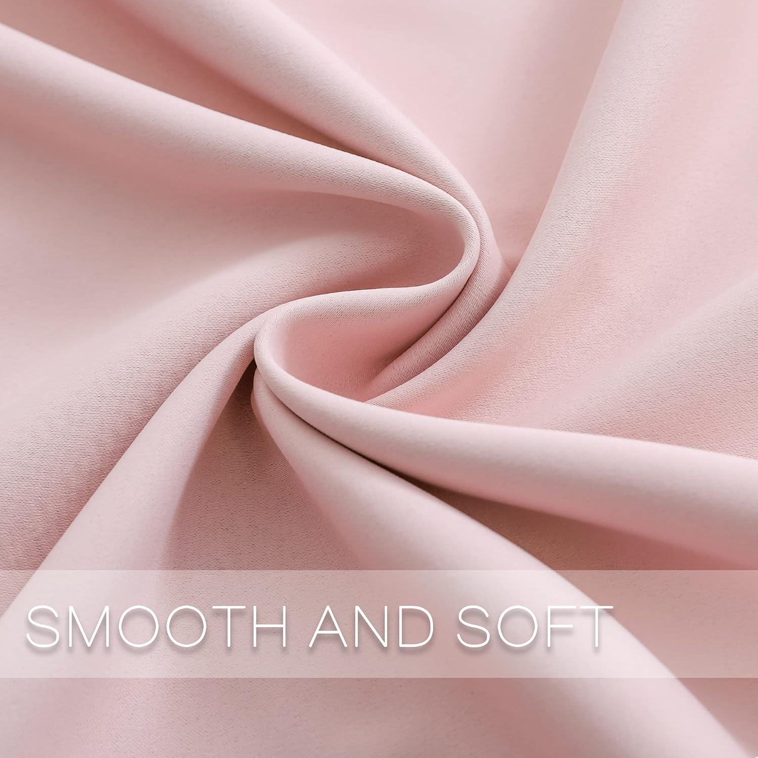 Cortinas Opacas YGO Rosa Claro 52x63 cm 2 Paneles Ojal