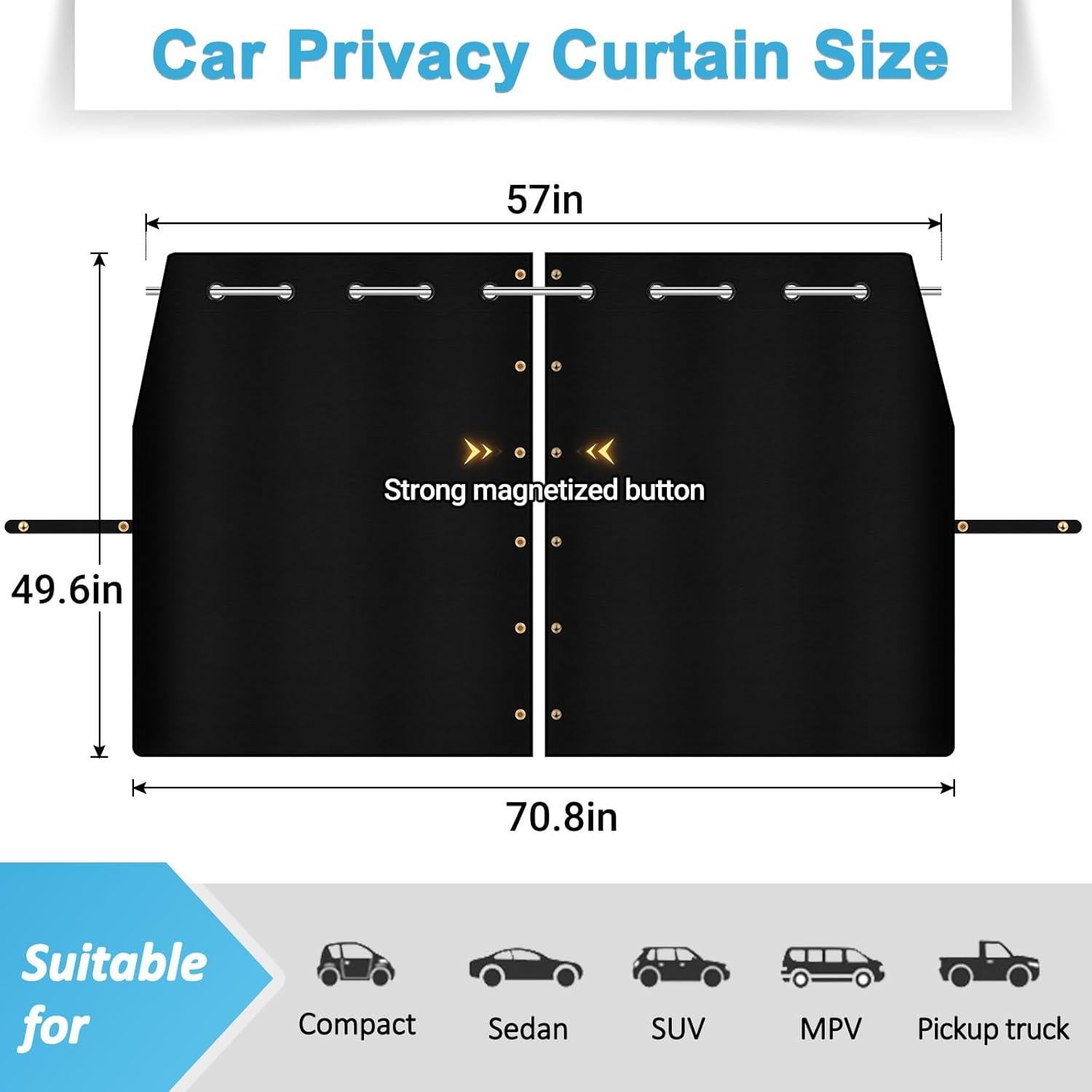 Cortina Divisoria para Auto ZATOOTO 1.80m x 1.26m Opaca