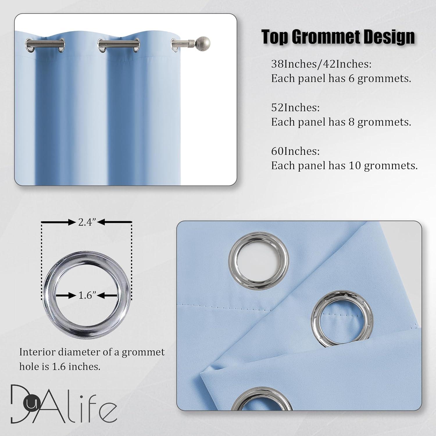 Cortinas Opacas DUALIFE Cerúleo 42x63" - Juego de 2 Paneles