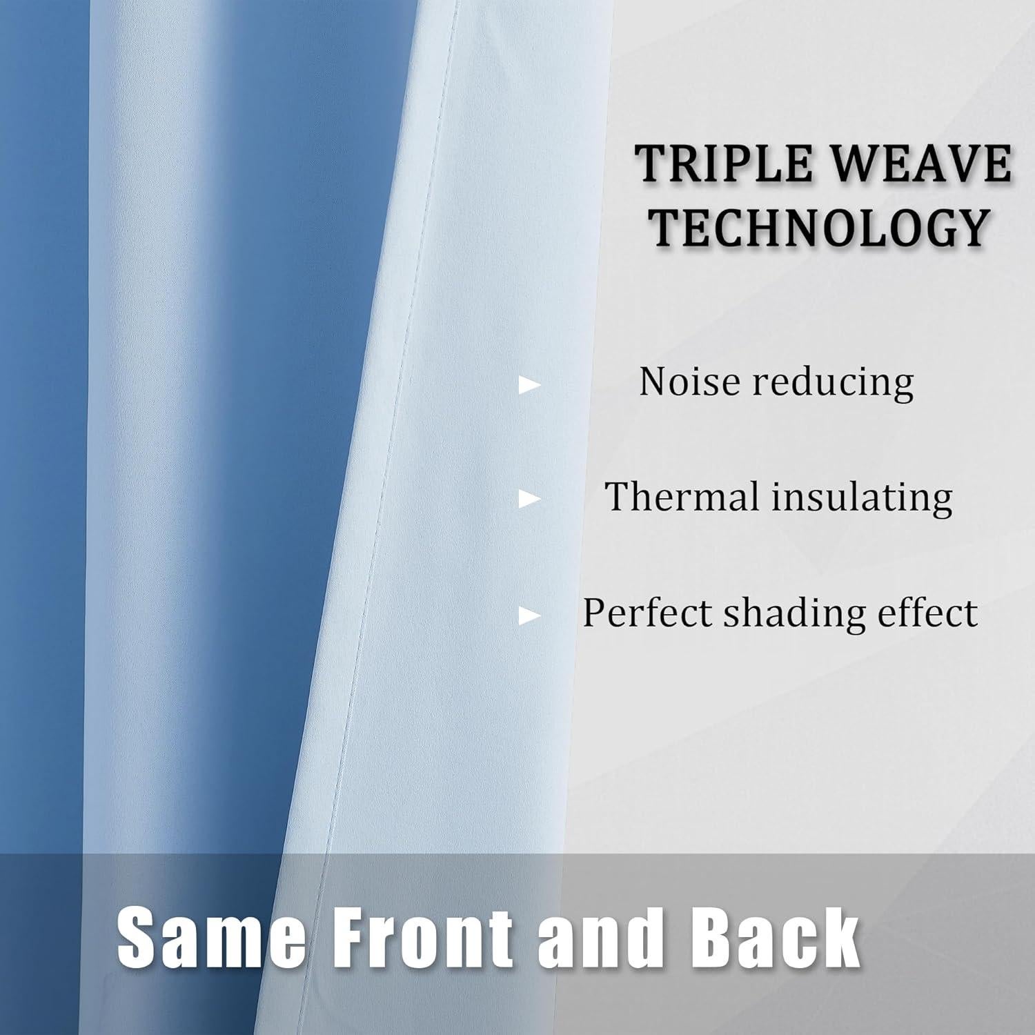 Cortinas Opacas DUALIFE Cerúleo 42x63" - Juego de 2 Paneles