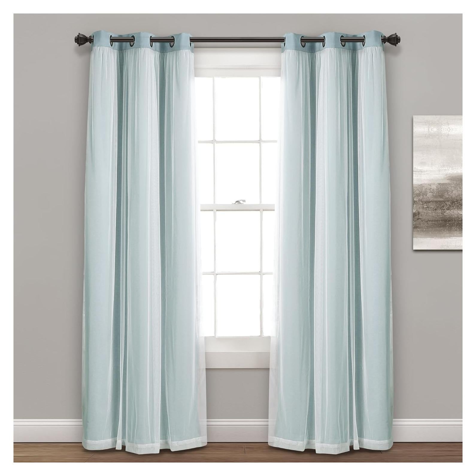 Cortinas Transparentes Lush Decor 96.5x213.4cm Azul Opacas