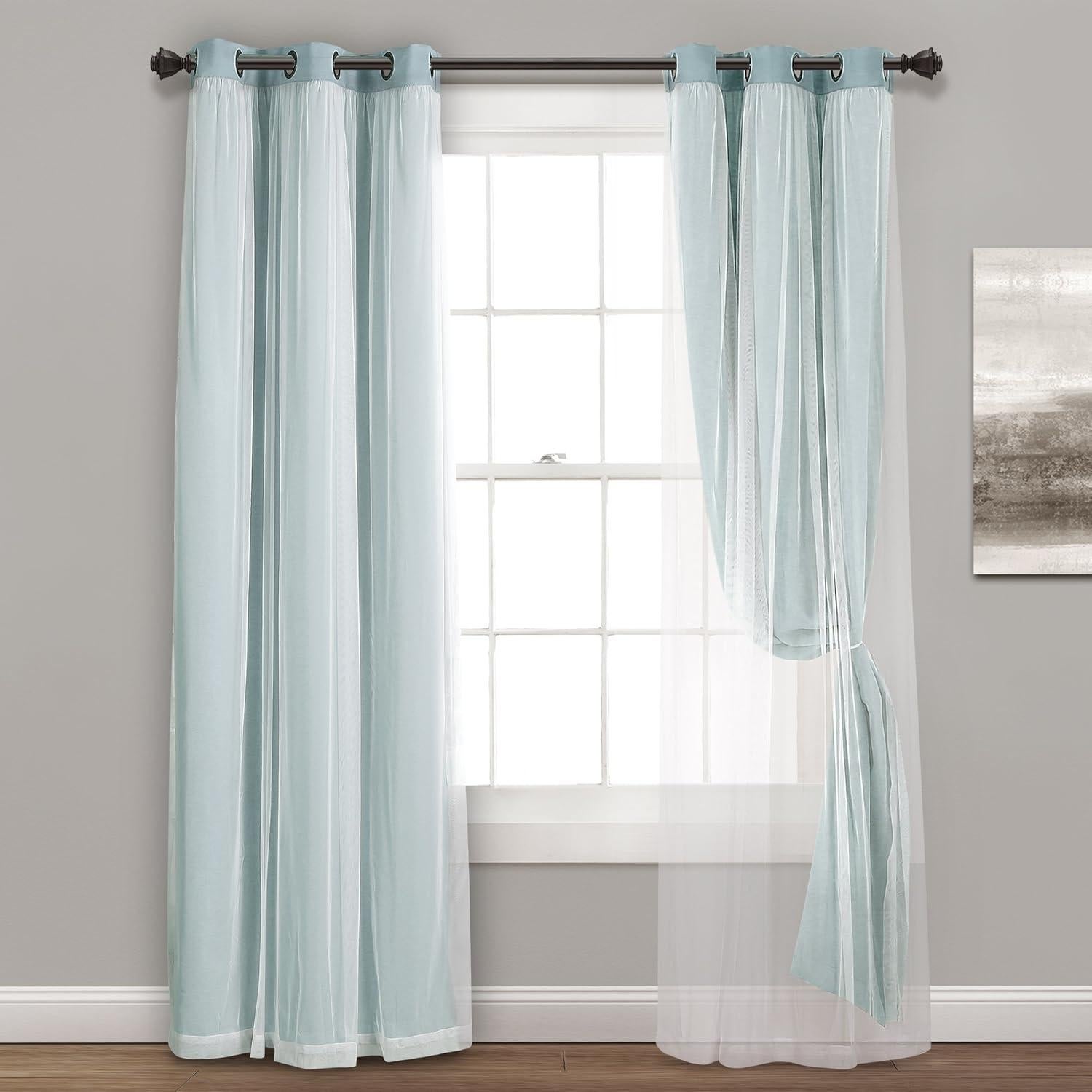 Cortinas Transparentes Lush Decor 96.5x213.4cm Azul Opacas