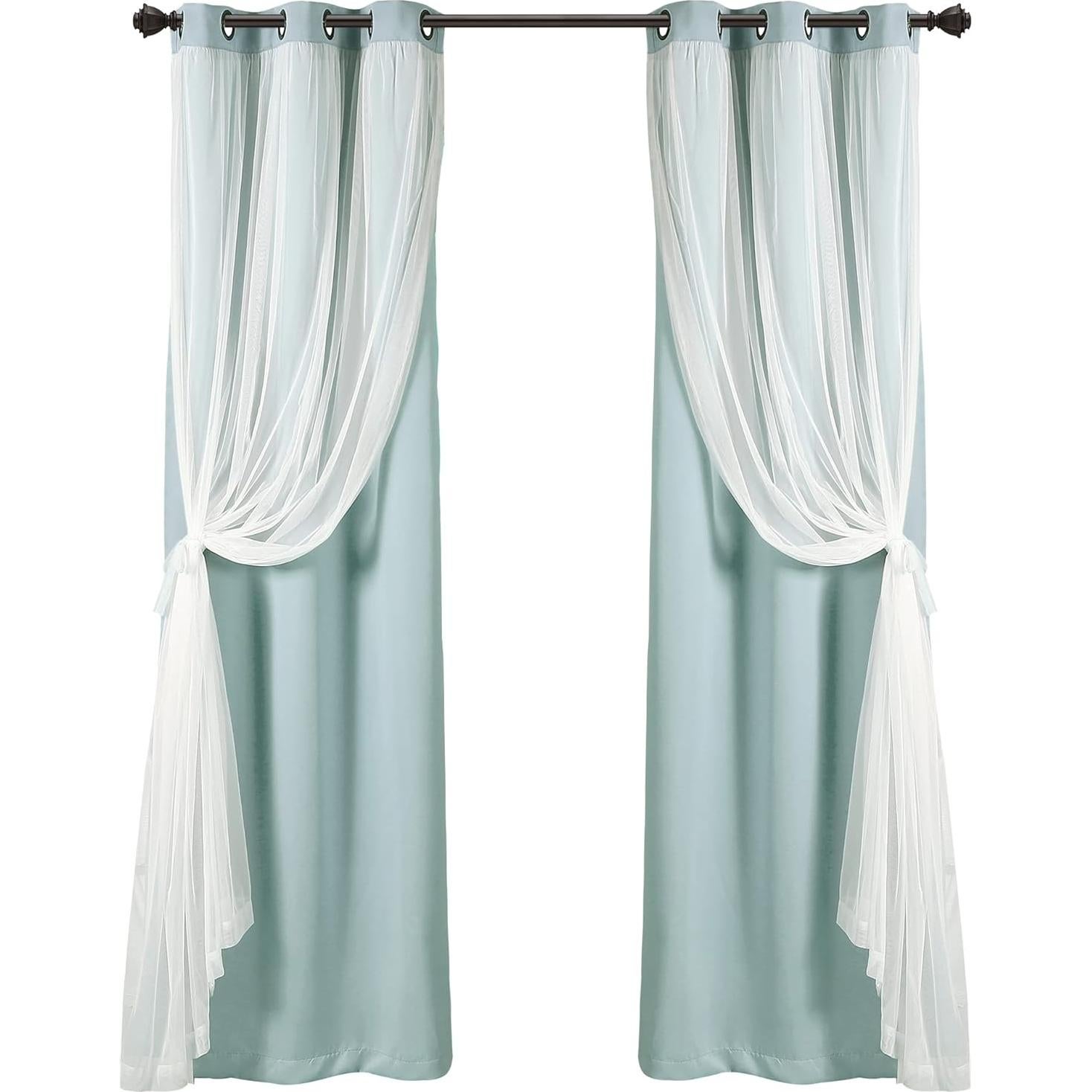 Cortinas Transparentes Lush Decor 96.5x213.4cm Azul Opacas