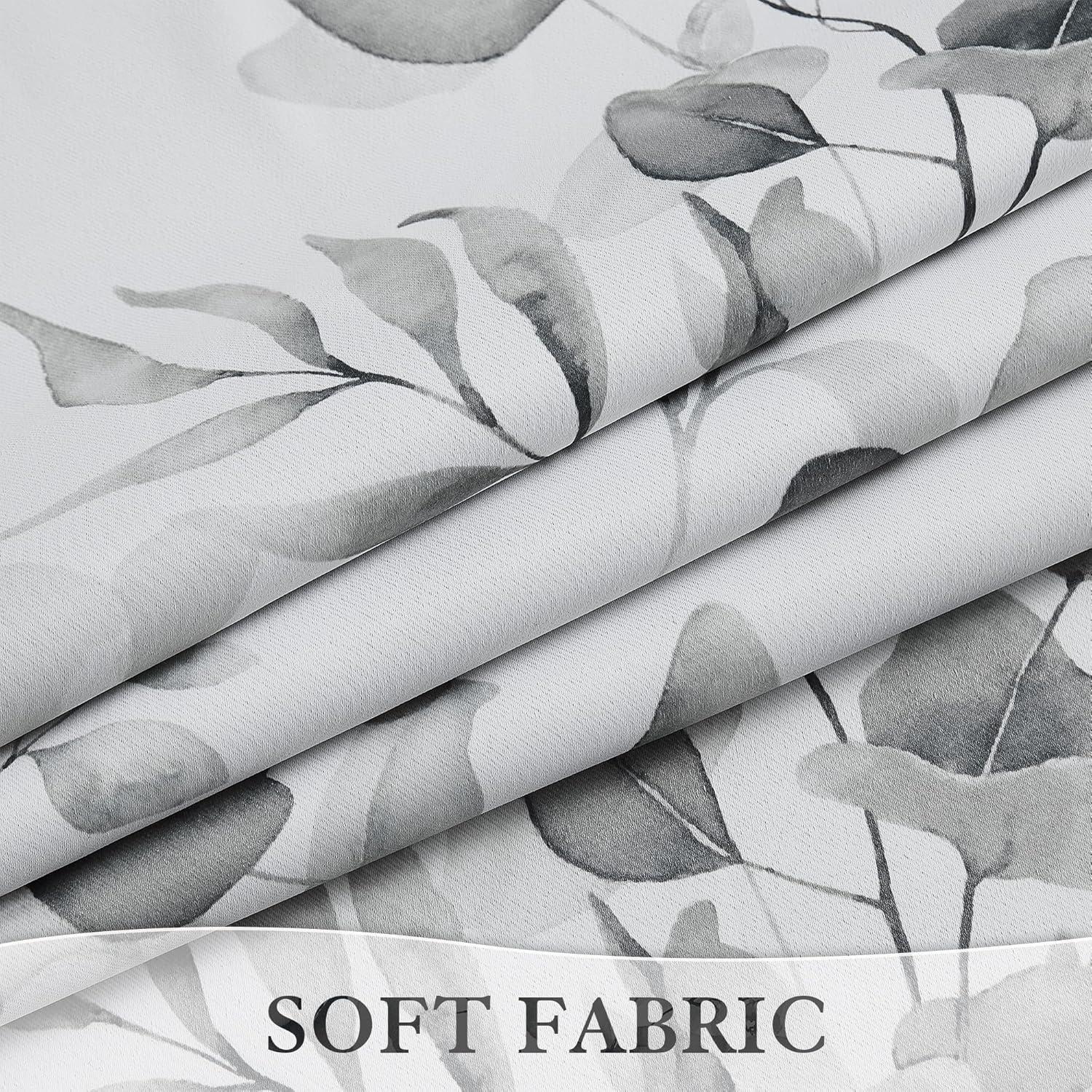 Cortinas Opacas Xwincel 132x243 cm Floral Gris 2 Paneles