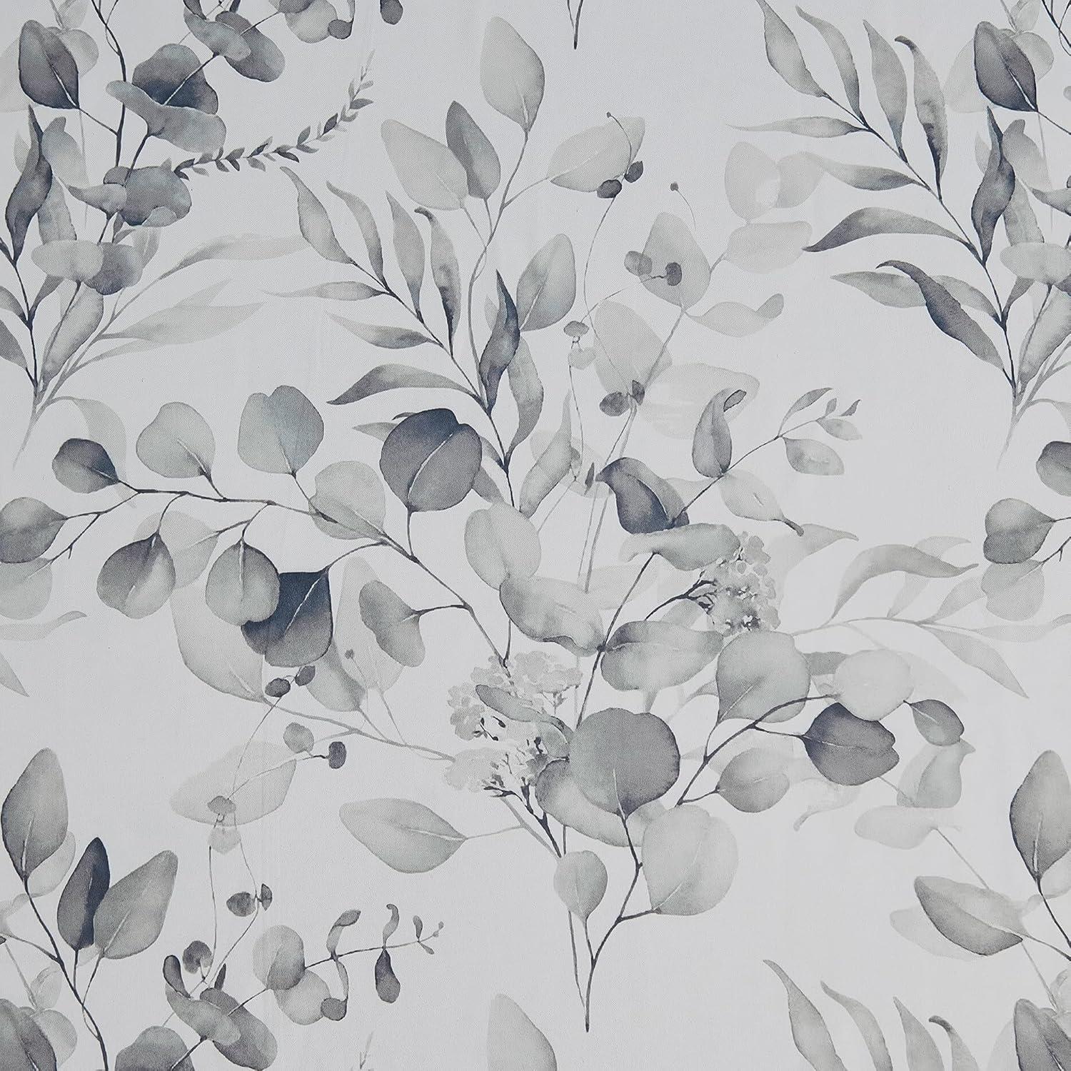 Cortinas Opacas Xwincel 132x243 cm Floral Gris 2 Paneles