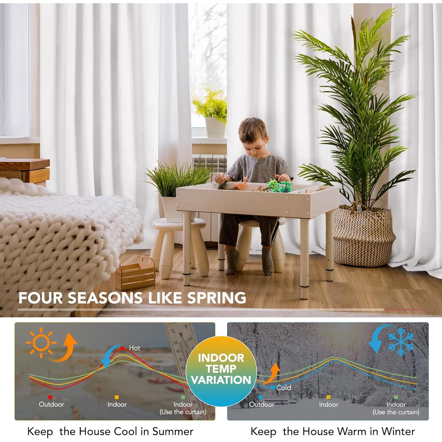 Cortinas Deconovo 100% Opacas Aislantes Térmicos 132x241 cm 2 Paneles