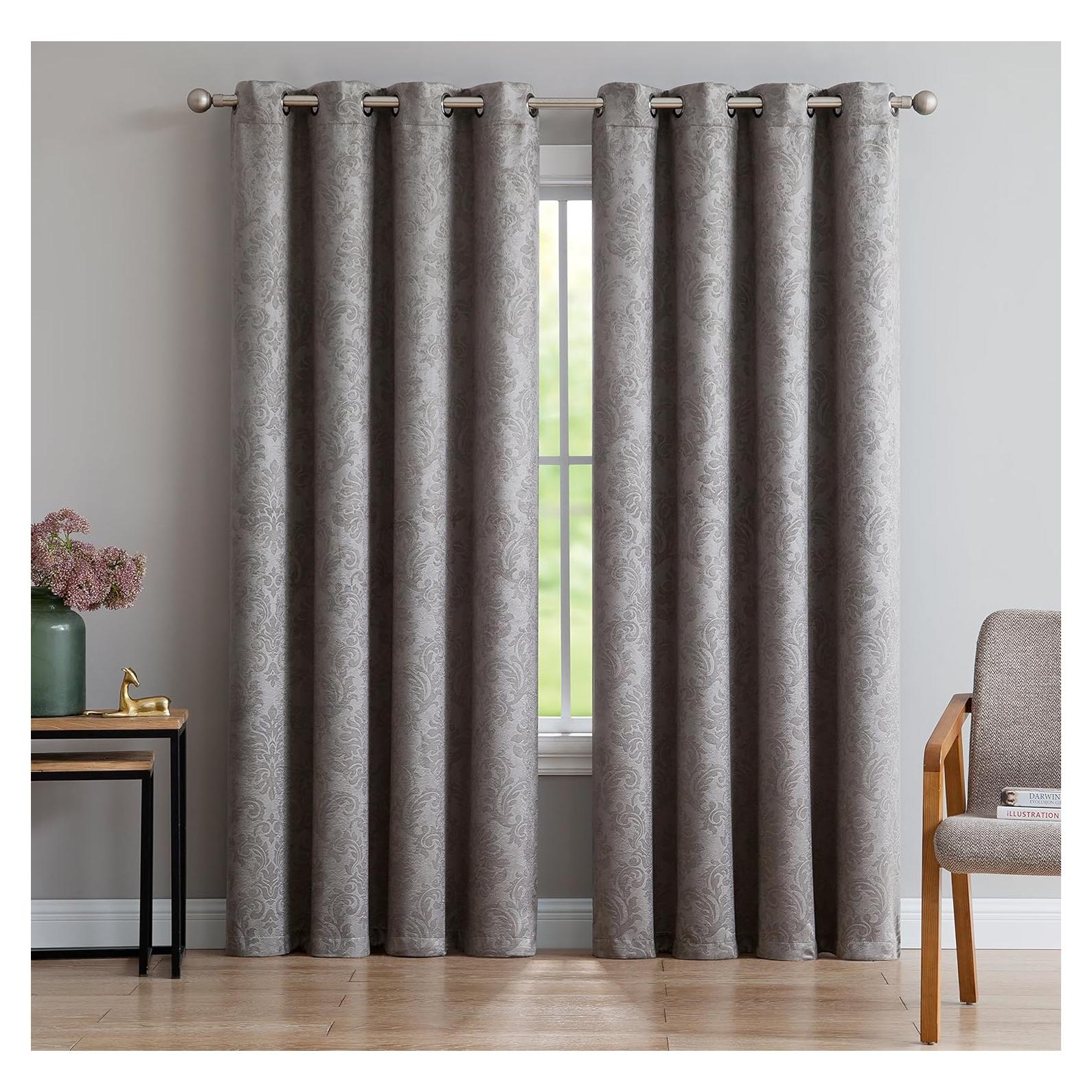 Cortinas de oscurecimiento 54x96 cm Gris Claro LinenZone