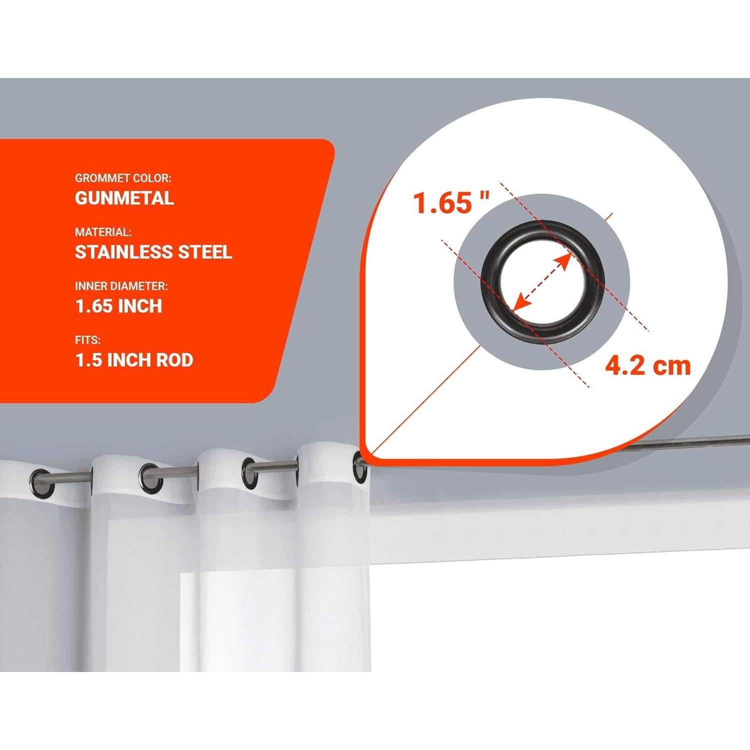 Cortinas de oscurecimiento 54x96 cm Gris Claro LinenZone