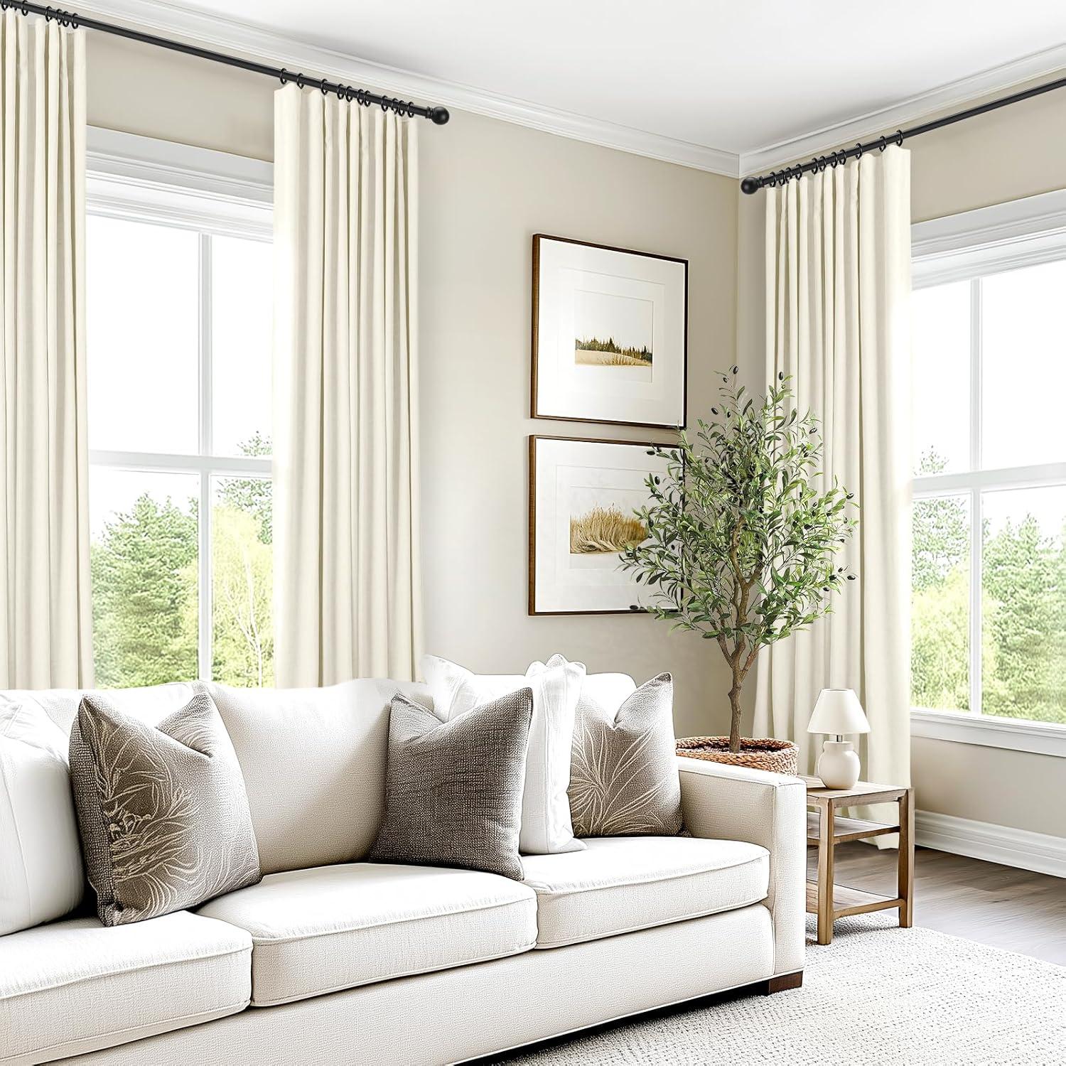 Cortinas Opacas INOVADAY 100% Lino 2 Paneles 50x274 cm Crema