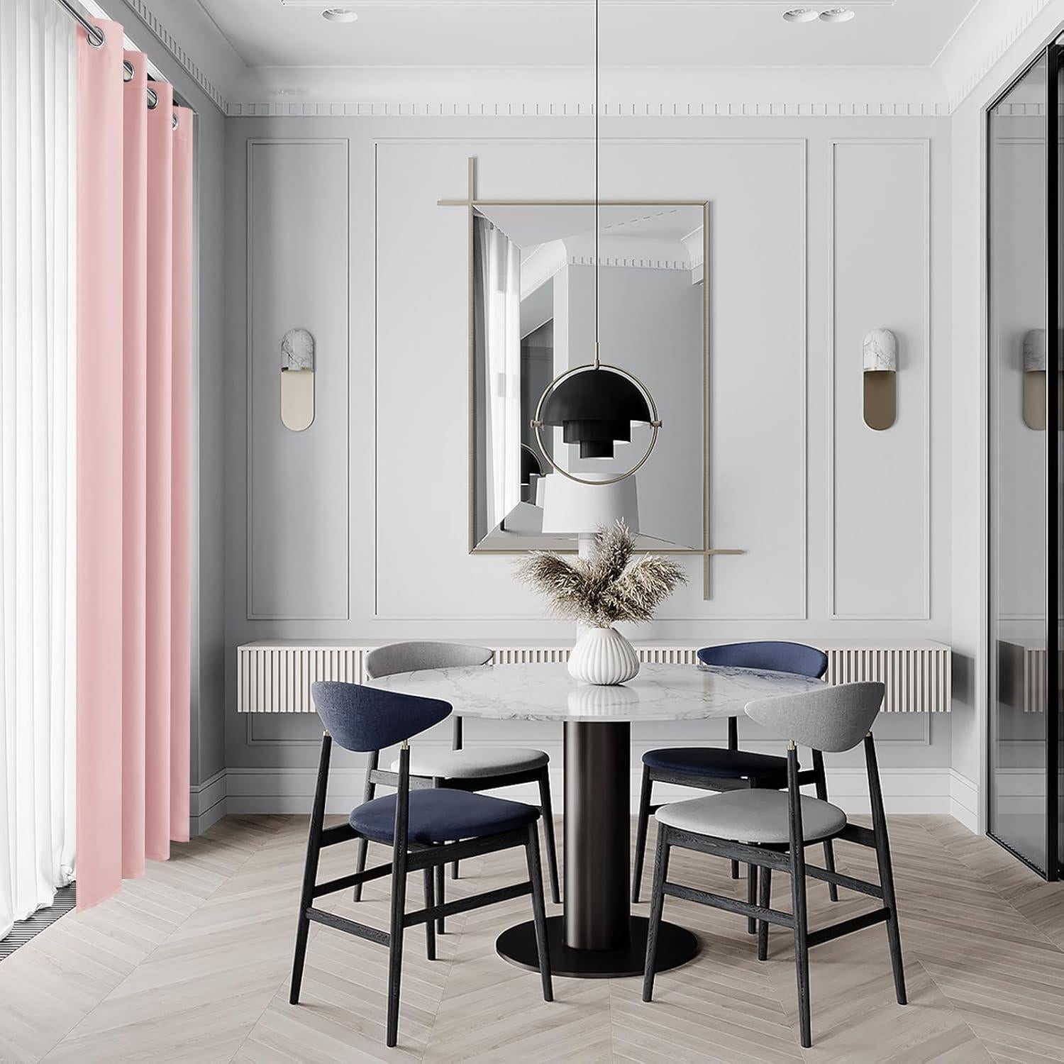 Cortinas Blackout DWCN Rosa Blush 60x63 cm, Juego de 2