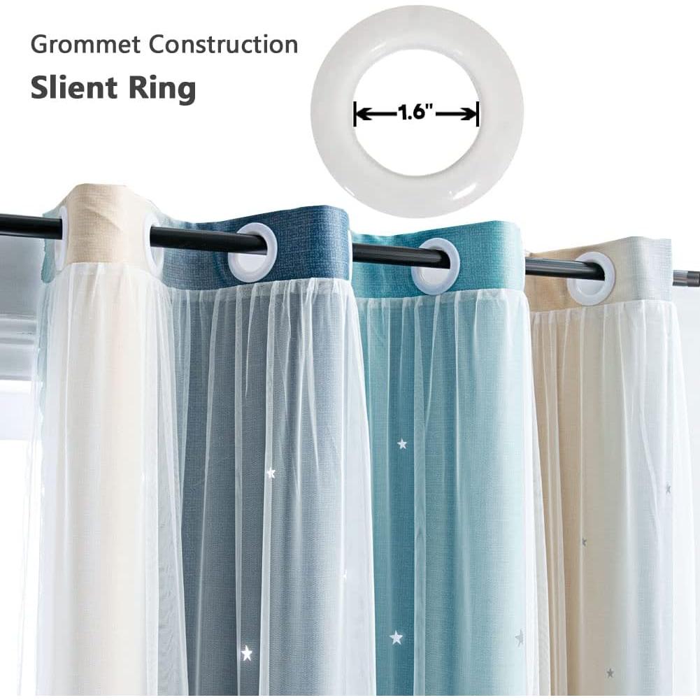 Cortinas Opacas Ombre Arcoíris FANLI 132x213 cm 2 Piezas