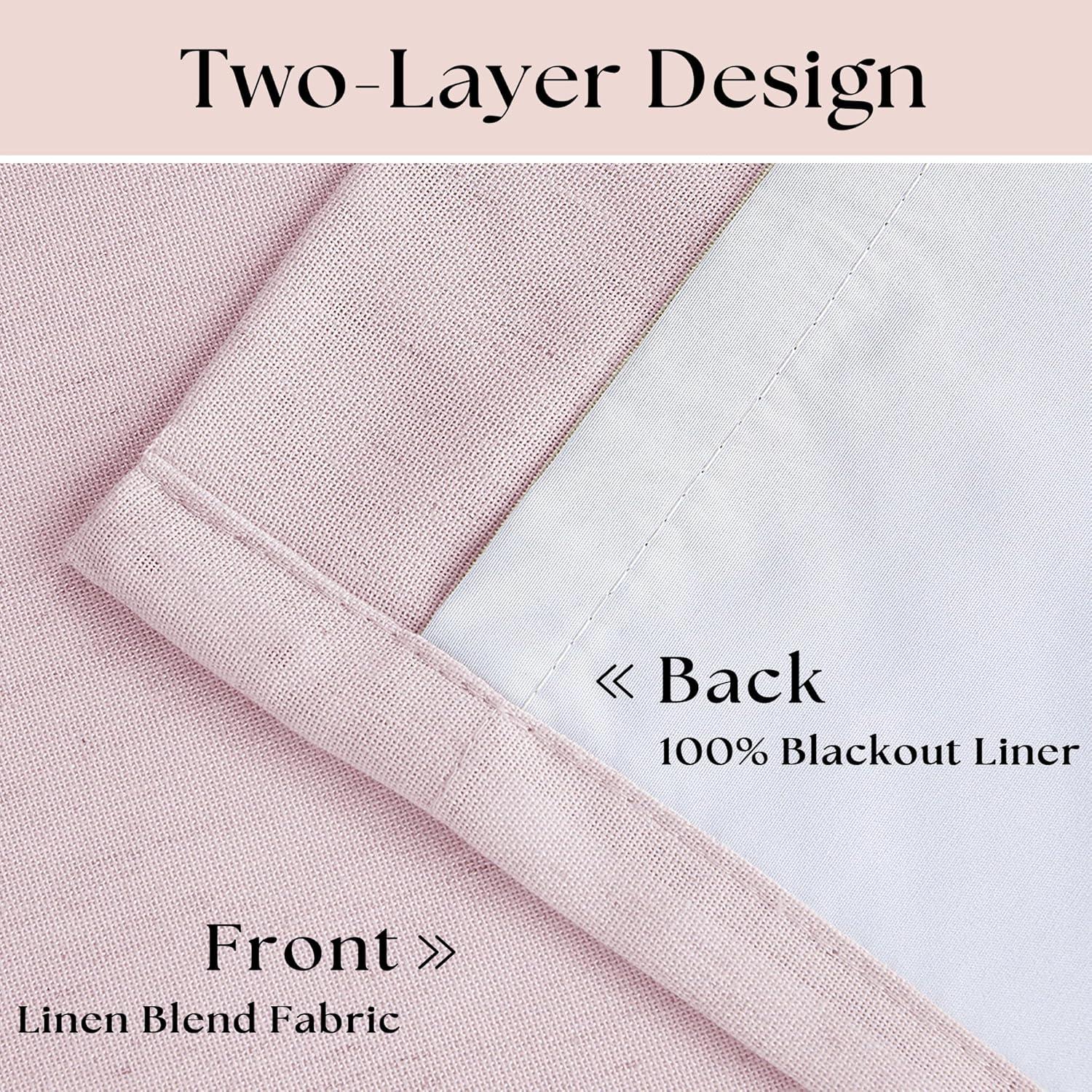 Cortinas Opacas Plisadas TWODRAPES Rosa Claro 243.8 cm x 101.6 cm