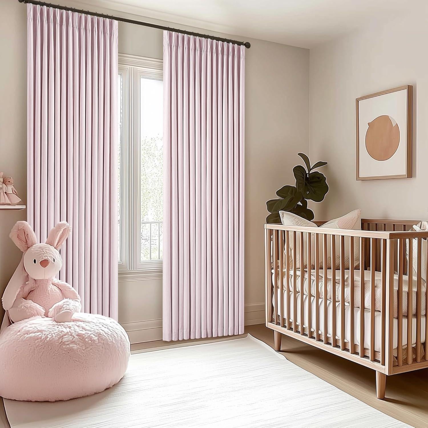 Cortinas Opacas Plisadas TWODRAPES Rosa Claro 243.8 cm x 101.6 cm