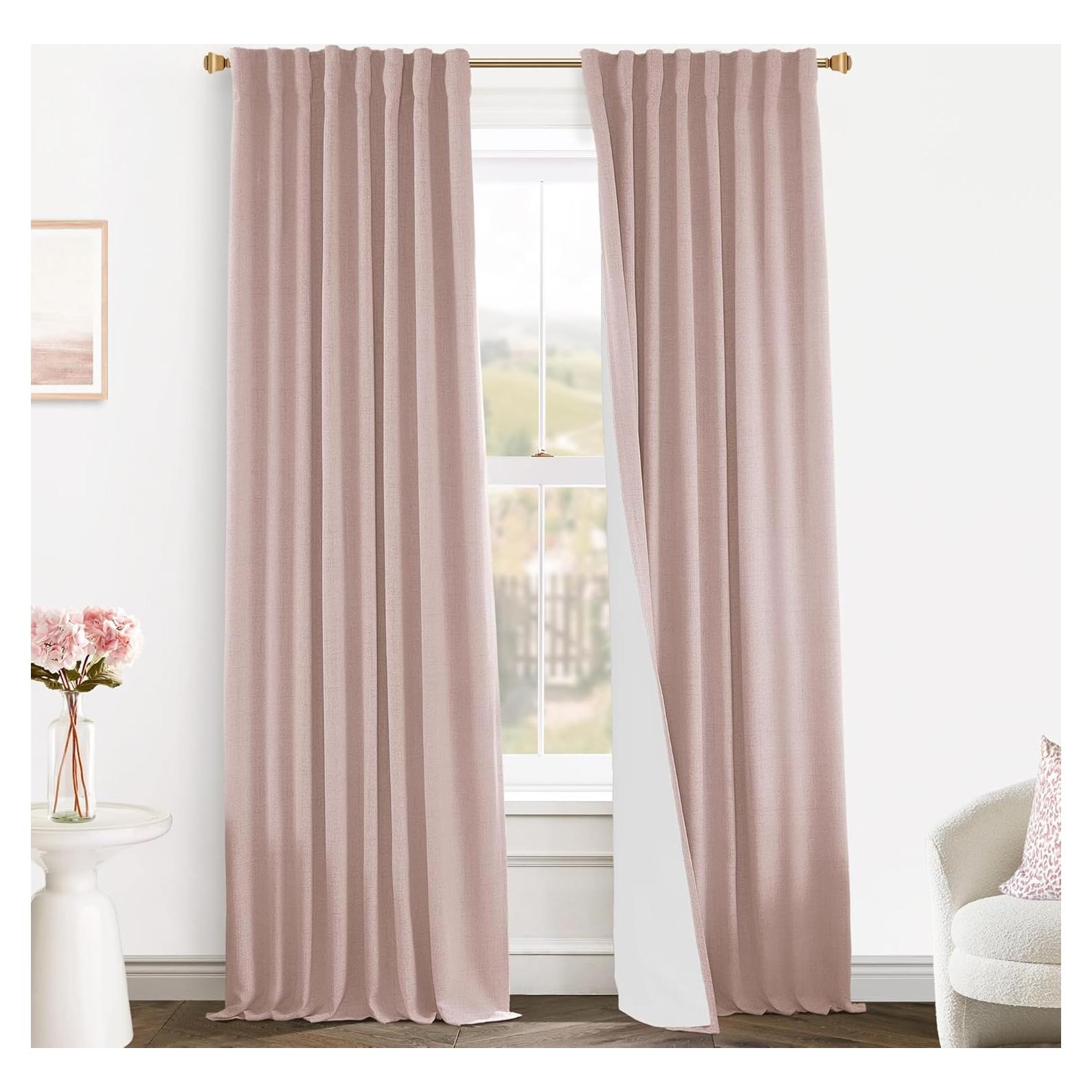 Cortinas Oscurecedoras PanelsBurg Rosa Polvoriento 243.84 cm