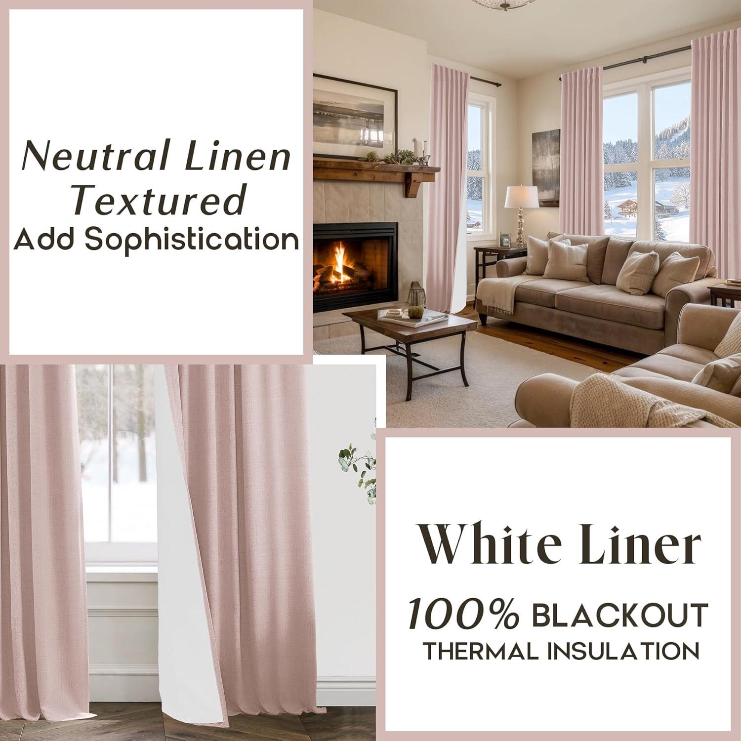 Cortinas Oscurecedoras PanelsBurg Rosa Polvoriento 243.84 cm