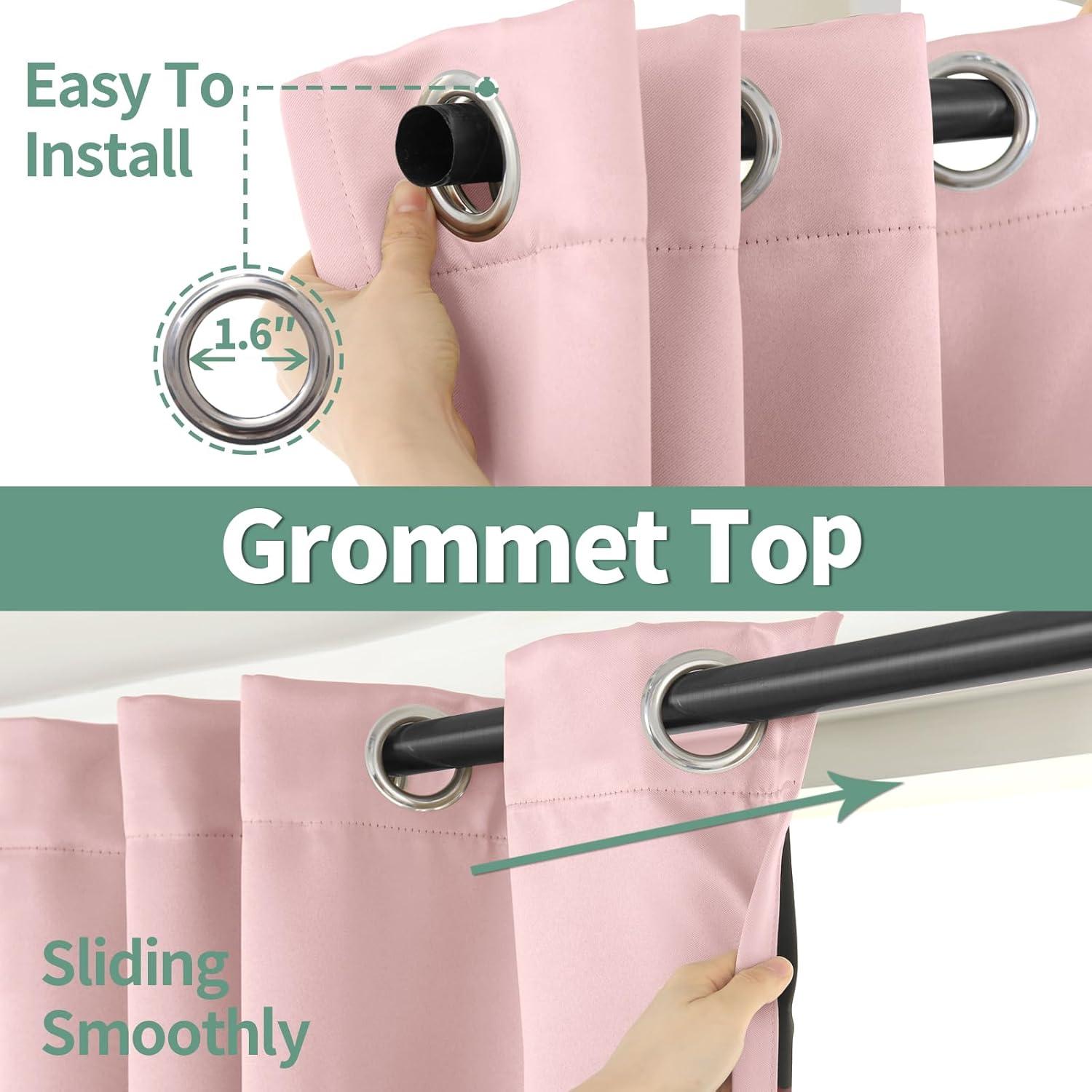 Cortinas Opacas QUEMAS Rosa 63x52 cm Aislantes Térmicos 2 Paneles