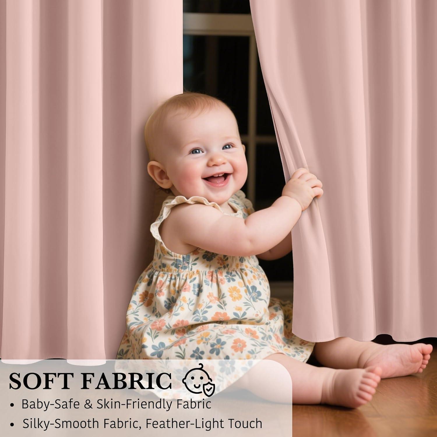 Cortinas Opacas RYB HOME Rosa Durazno 132x213 cm - 2 Paneles