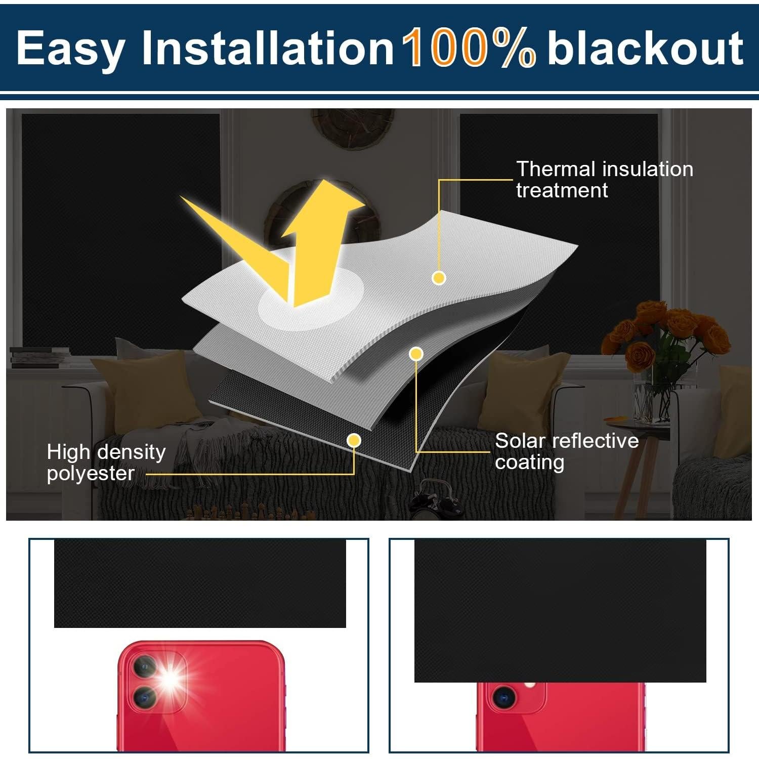 Cortinas Opacas Portátiles Dixutzi 145x299 cm con Adhesivo