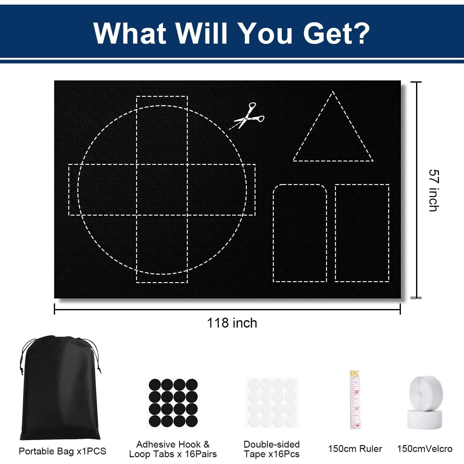 Cortinas Opacas Portátiles Dixutzi 145x299 cm con Adhesivo