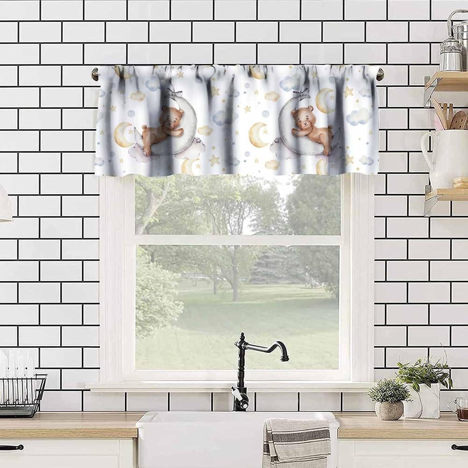 Valance de Ventana JanJCurt Dibujo de Osito 137x45cm