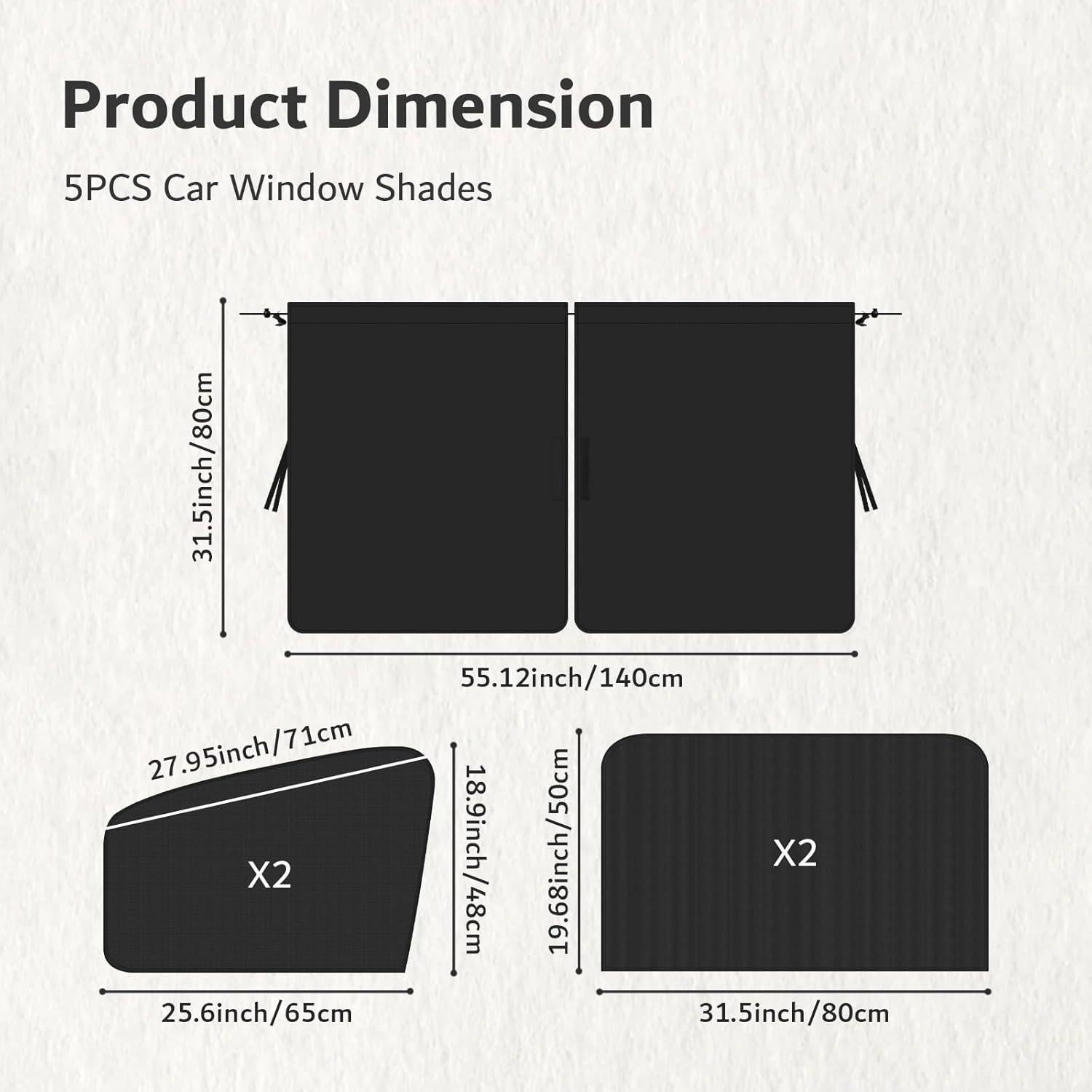 5 Sombrillas Magnéticas para Ventanas de Auto YGDMD - Oscurecimiento y Privacidad