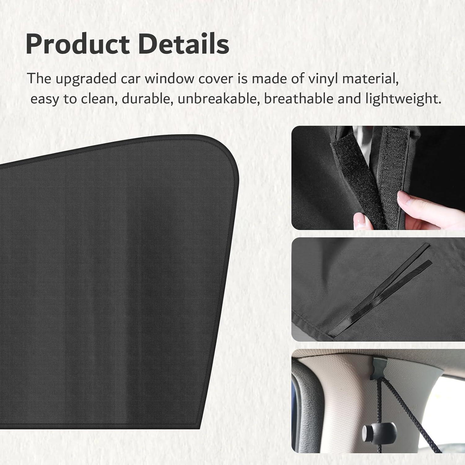 5 Sombrillas Magnéticas para Ventanas de Auto YGDMD - Oscurecimiento y Privacidad